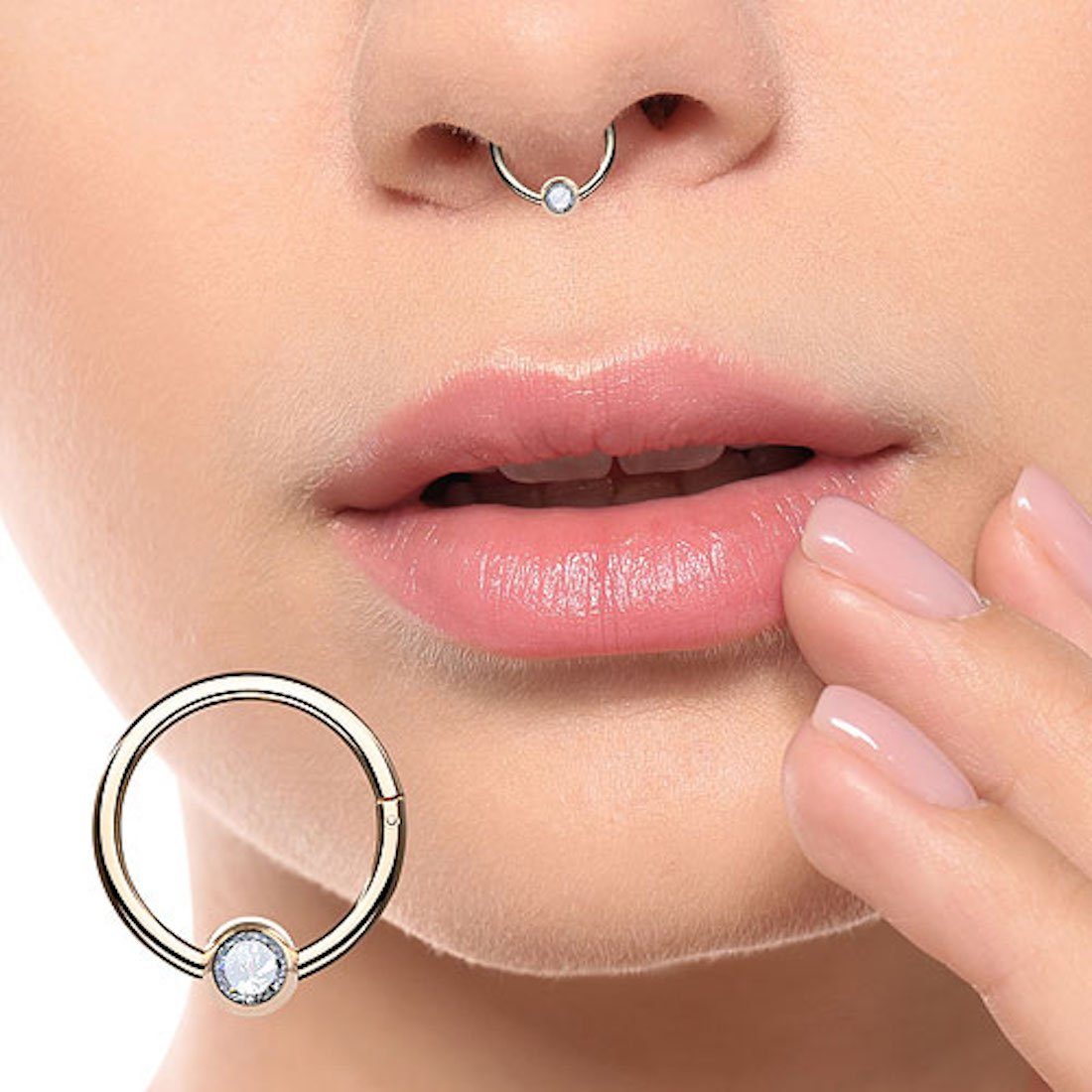 Taffstyle Nasenpiercing Septum Segment Ring Piercing Clicker Scharnier Kris günstig online kaufen