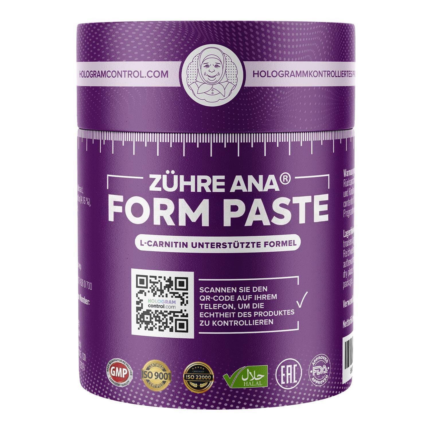Zühre Ana® Form Paste- Kräuterpaste mit Grüntee & L-Carnitin – Stoffwechsel Mix Paste, 240 g, Natürliche Form Paste