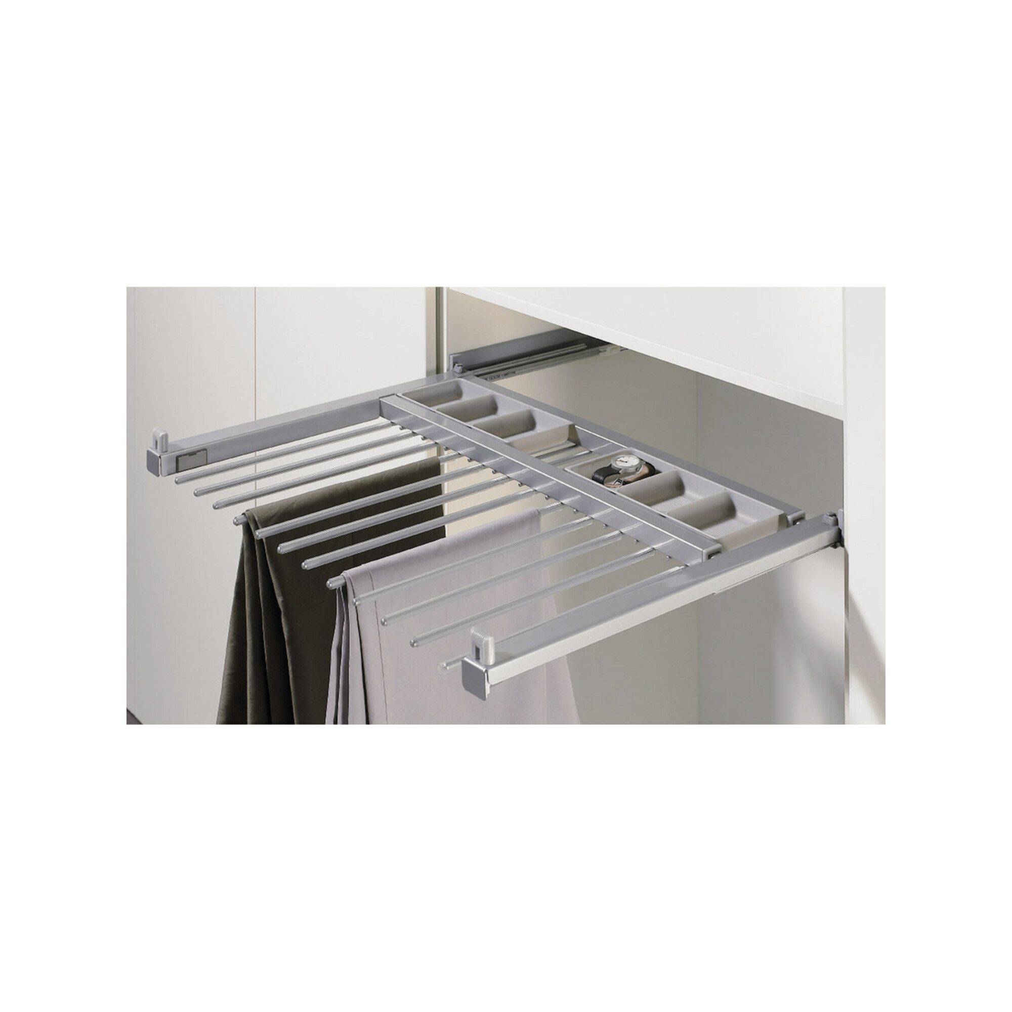 Hettich Schubkasten Hettich Schrank-Hosenhalter Amari 9132917 Li.Korpusb.600-700mm 10 Hose