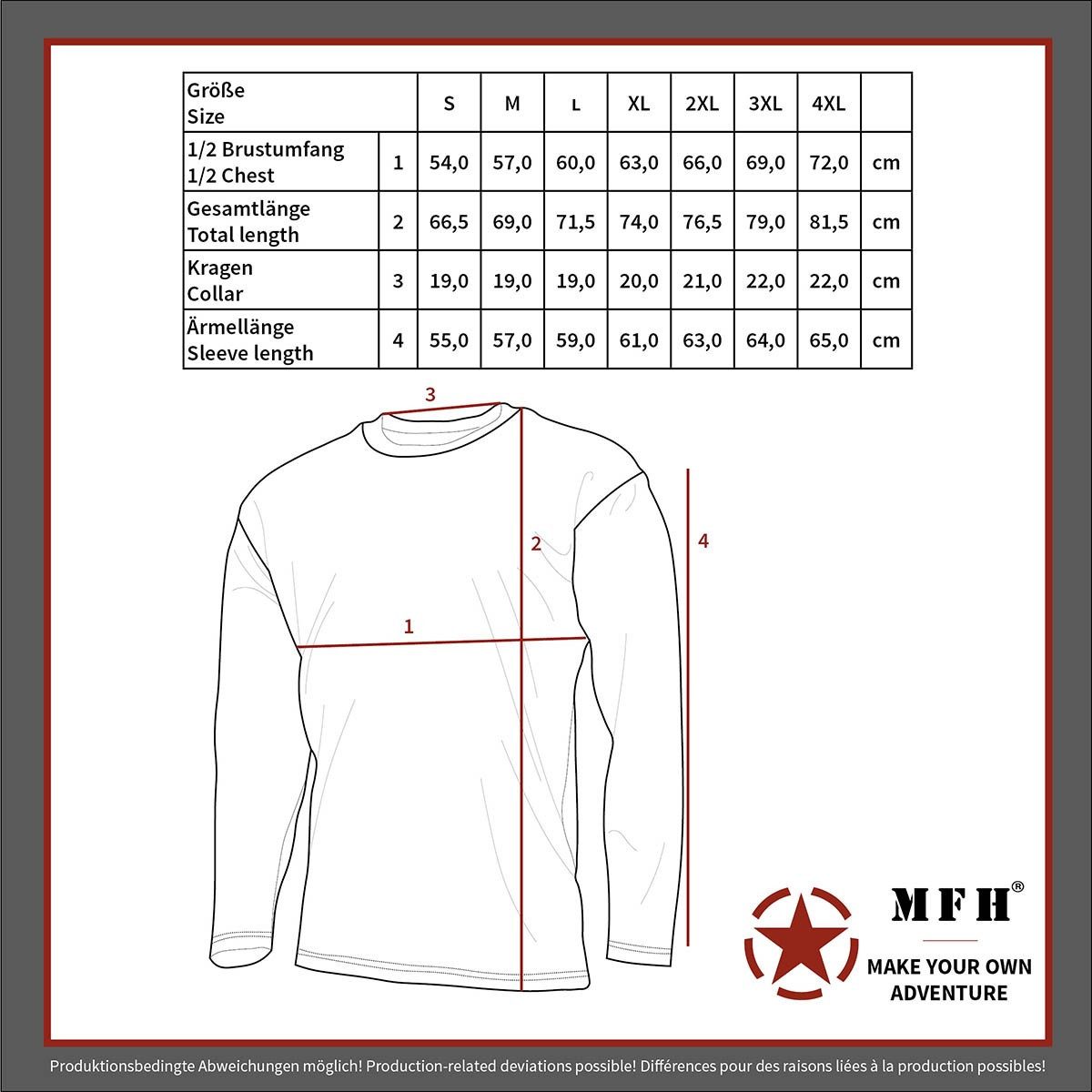 MFH Langarmshirt Sweatshirt, schwarz, "PC", 340g/m² - XXXL (1-tlg) günstig online kaufen
