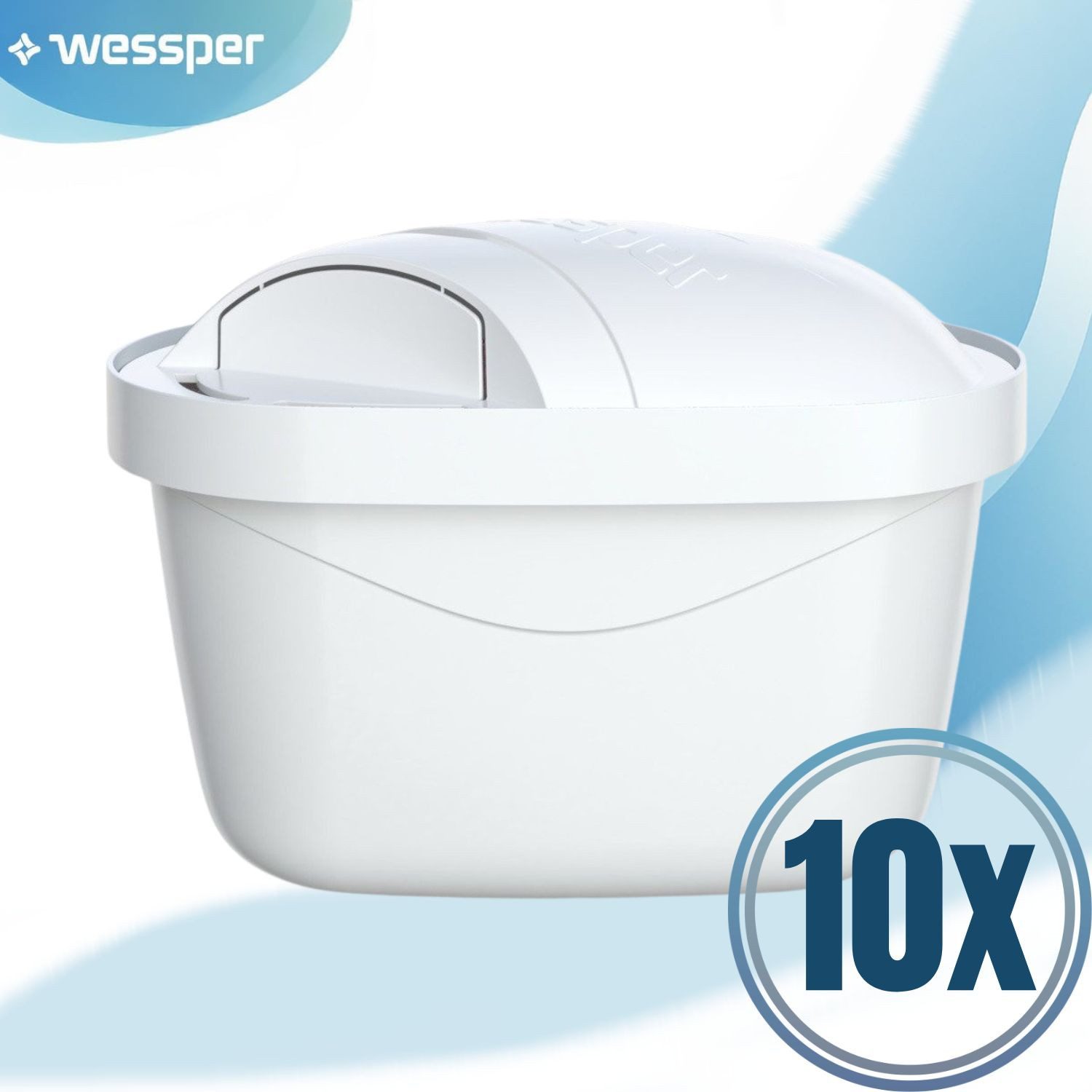 Wessper Kalk- und Wasserfilter 10 Stück Wessper® AQUAMAX Filter Kartuschen, Filterkartuschen, Zubehör für : (durch einen zusätzlichen PIN, der sich auf der Innenseite der Filterfolie befindet) Brita Aluna, Elemaris, Marella und vielen anderen. Reduziert Kalk und Chlor sowie Schwermetalle., Alternative zu Brita Maxtra, Maxtra+ bis zu 200 L pro Kartusche.