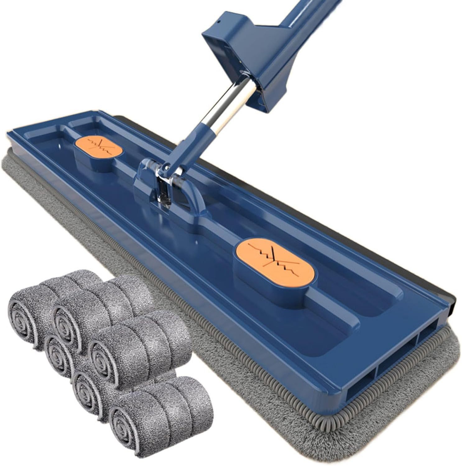 LIANNA Bodenwischer Großer Flachmop,Großer Flach Mopp Bodenwischer,Wischmopp, (Set, 1-St., 360-Grad-Bodenwischer Große Flächen mit Langem Edelstahl Griff)