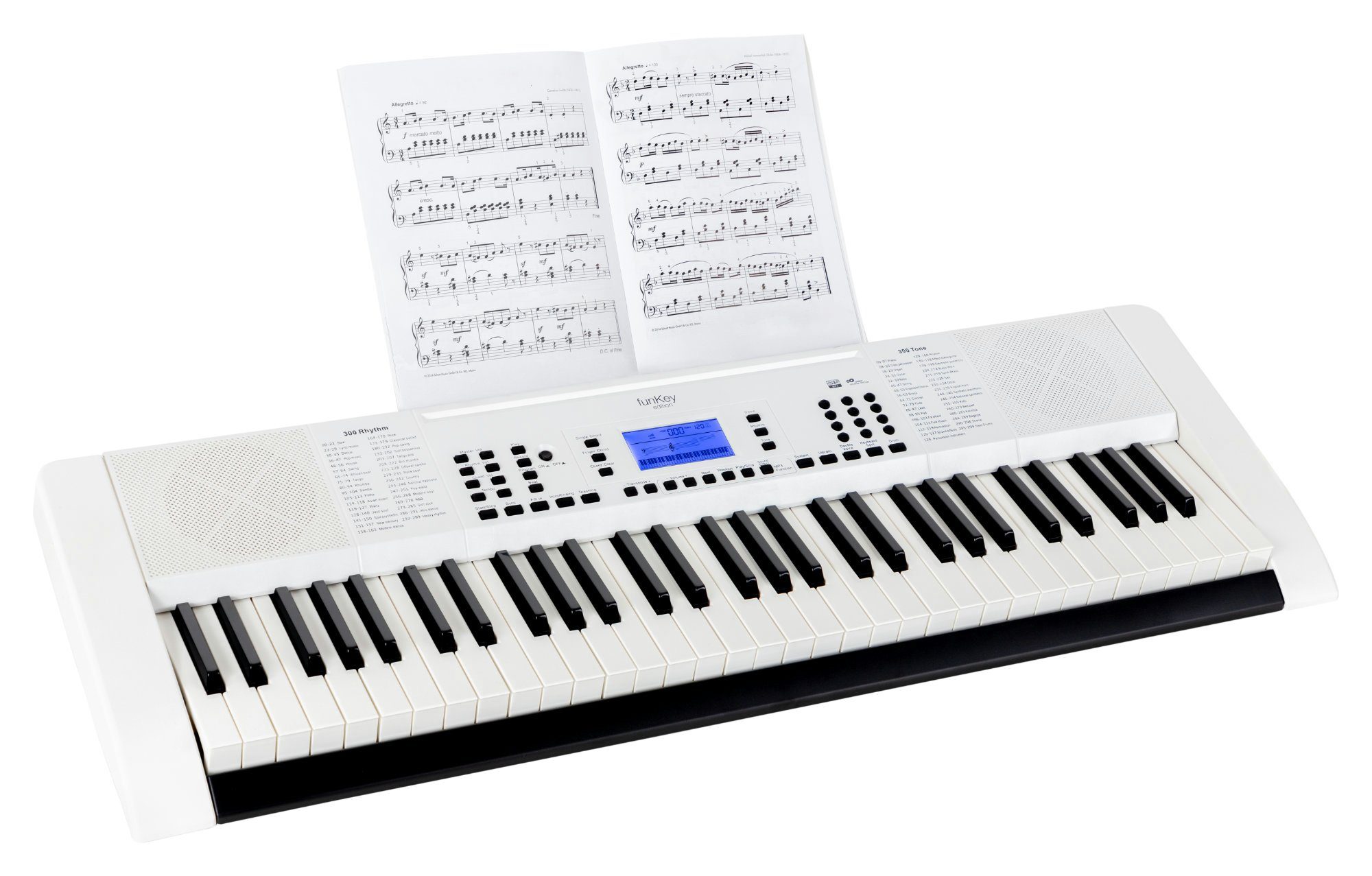 FunKey Home-Keyboard 61 Edition Pro (300 Sounds, 300 Rhythmen, MP3-/USB-Port) (3-St), mit Begleitautomatik und intelligente Lernfunktion