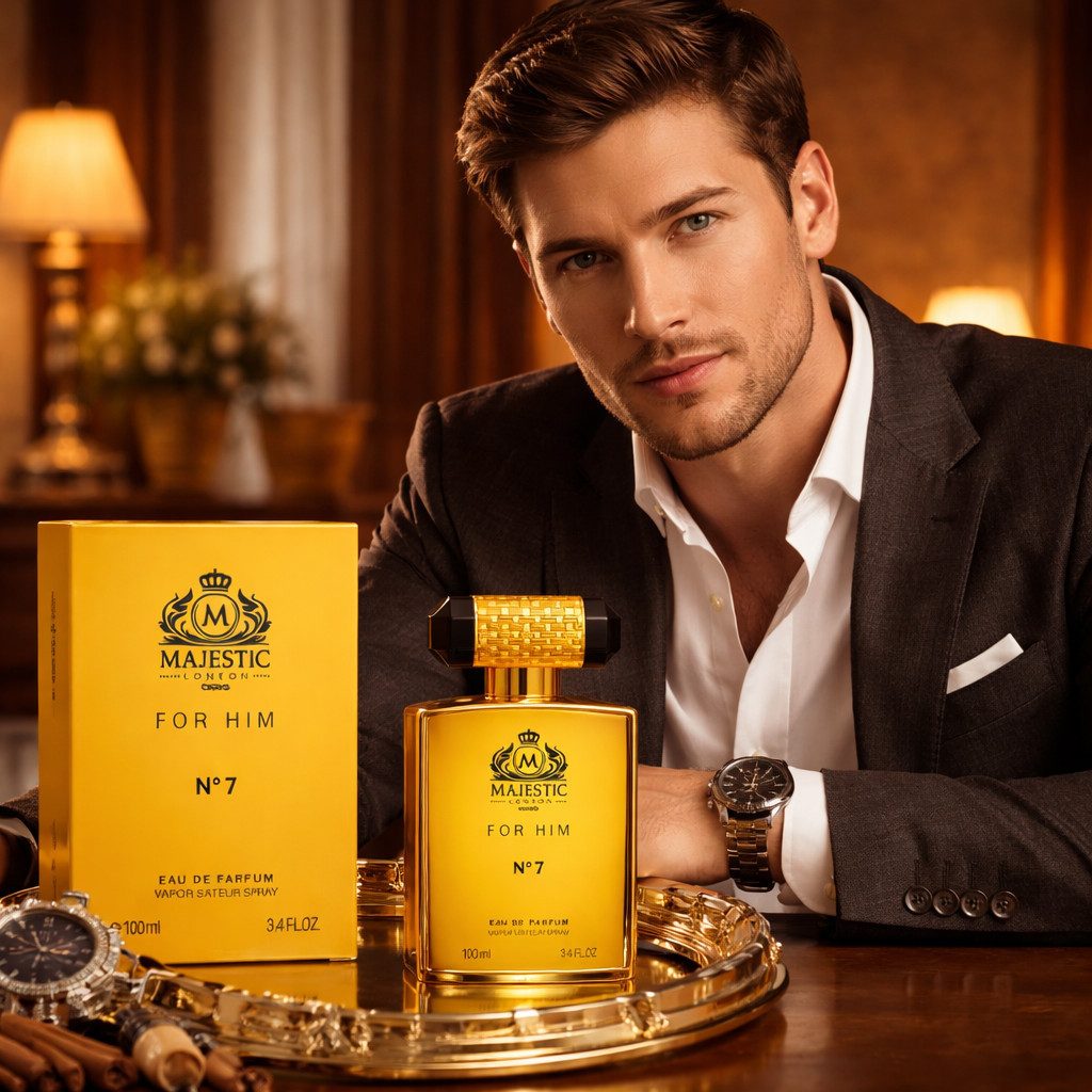 MAJESTIC LONDON Eau de Parfum Majestic For Him No.7 Herrenduft Frisch, würzig, Amber, Zitrus 100 ml, Hergestellt in UK, Herrenduft, Langanhaltend
