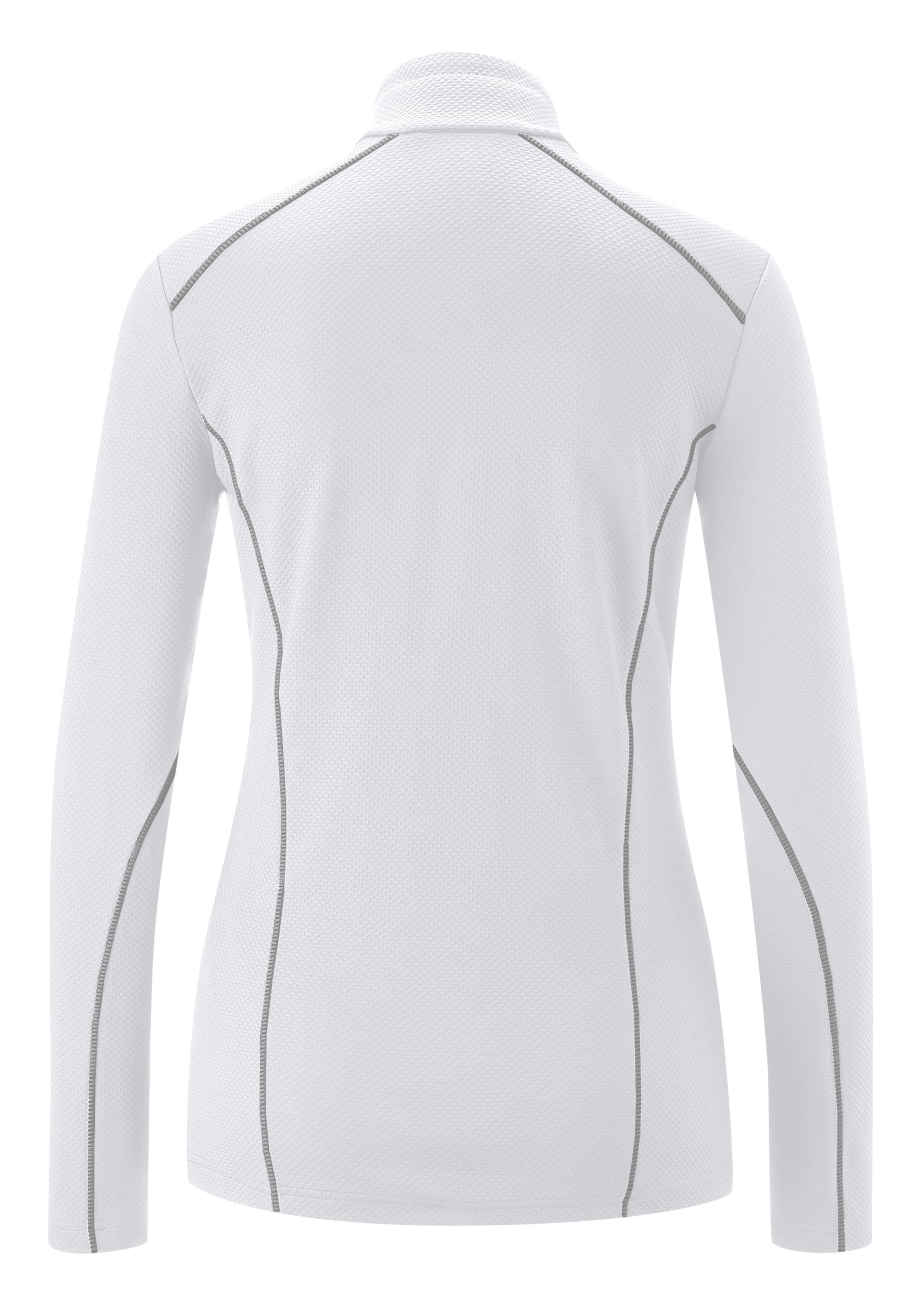 Maier Sports Funktionsshirt Ximena warme Damen als Fleecejacke zum ideal weiß Midlayer, Skifahren