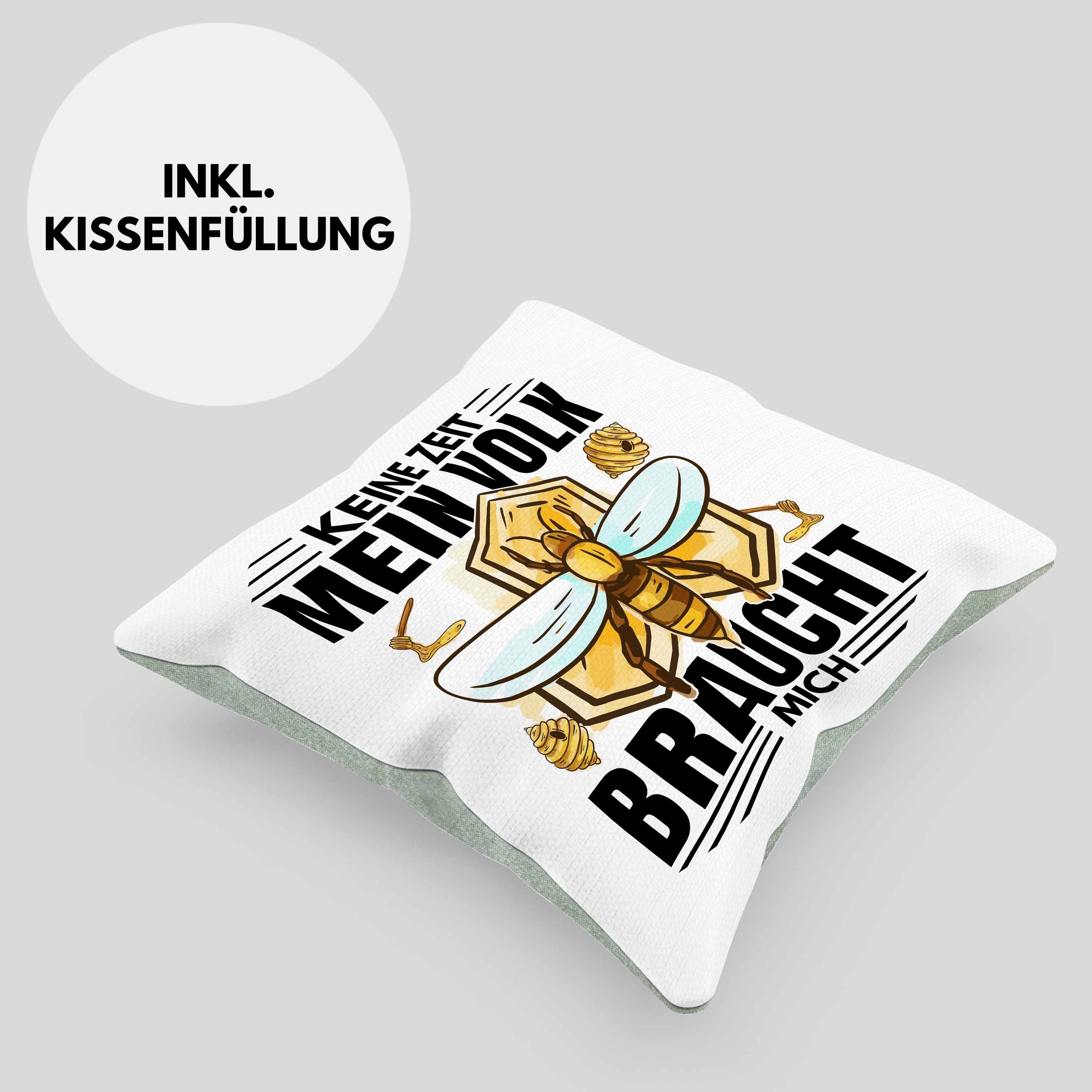 Dekokissen Bienen Geschenkidee Trendation Bienenzüchter Spruch Dekokissen Imker mit Grün Trendation 40x40 Kissen Geschenk - Füllung