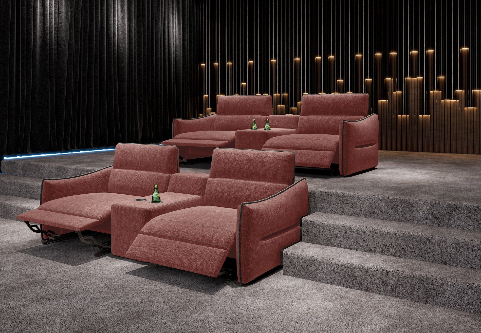 moebeloutlet.de Big-Sofa Prisma Kinosofa 2-Sitzer Rosa, Kinosofa zum relaxen