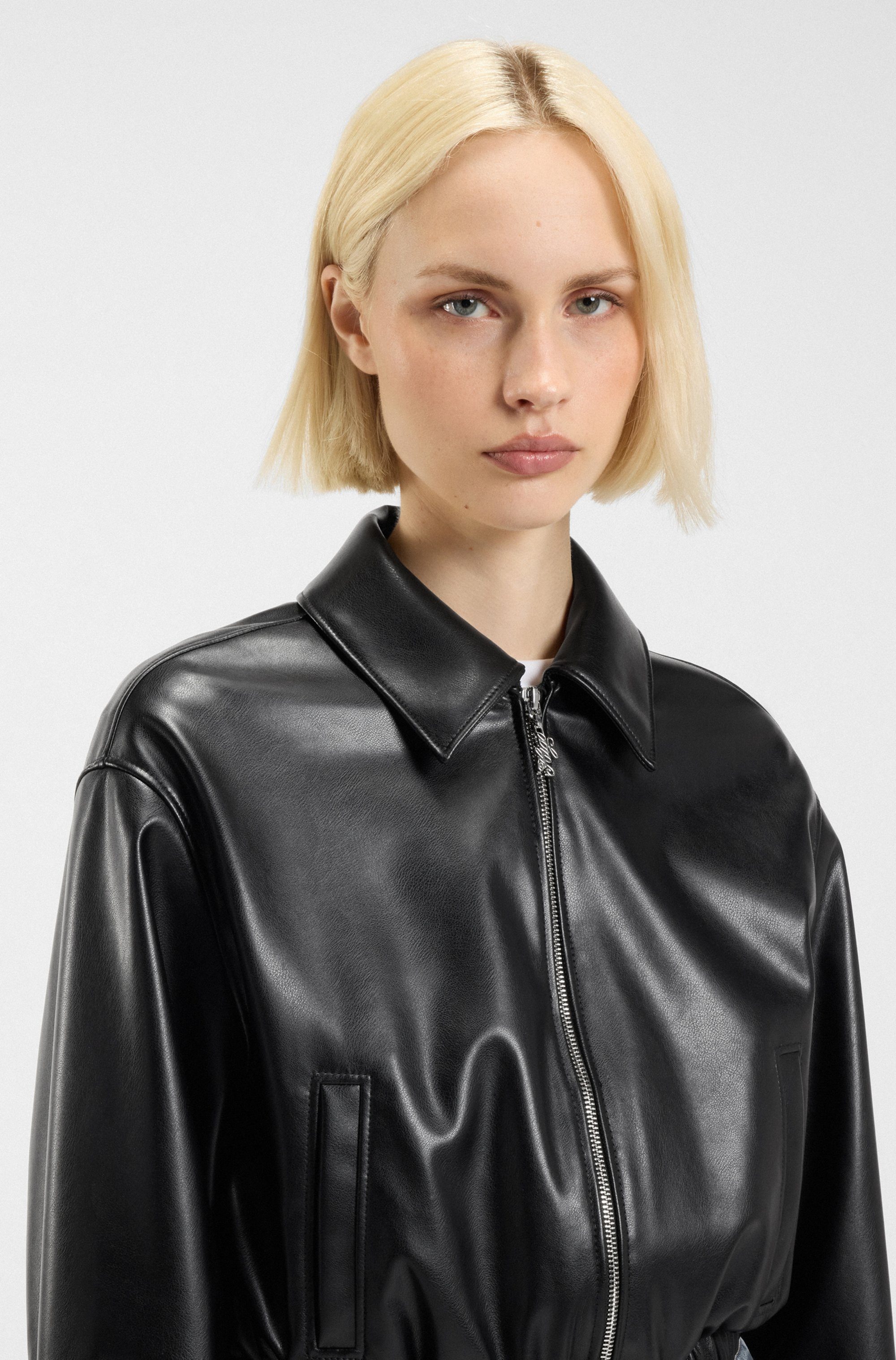 HUGO Blue Kurzjacke Autene FAUX Lederjacke günstig online kaufen