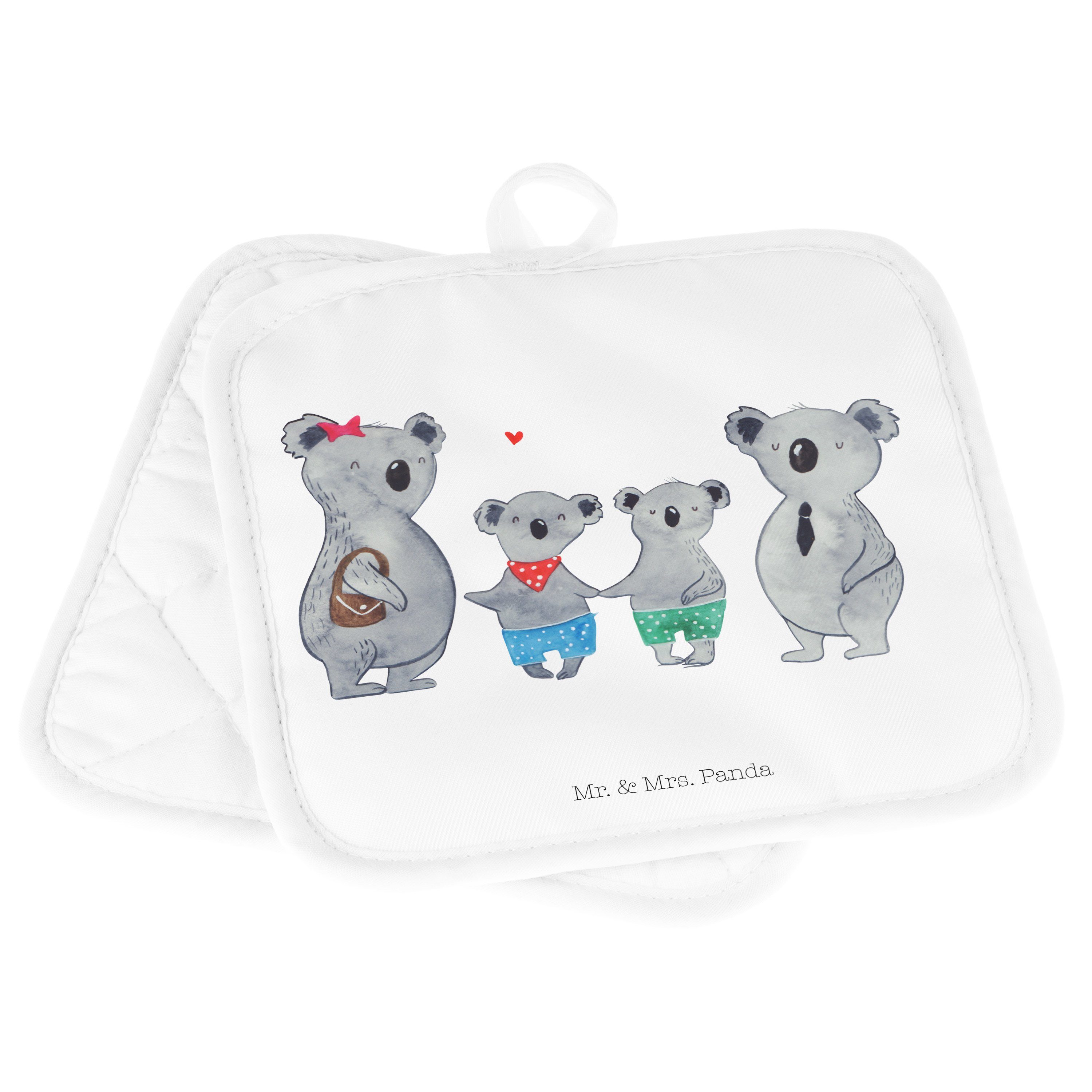 Topflappen Set, - zwei Koala Geschenk, Panda Koa, Topflappen, (1-tlg) Mrs. Topflappen Weiß - Familie Mr. &