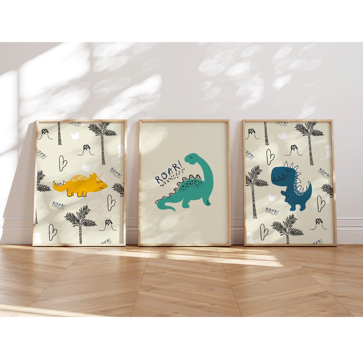 MeinBaby123® Poster Dinosaurier Poster, Dinosaurier Bilder, Babyzimmer Deko, Kinderzimmer Wandbilder