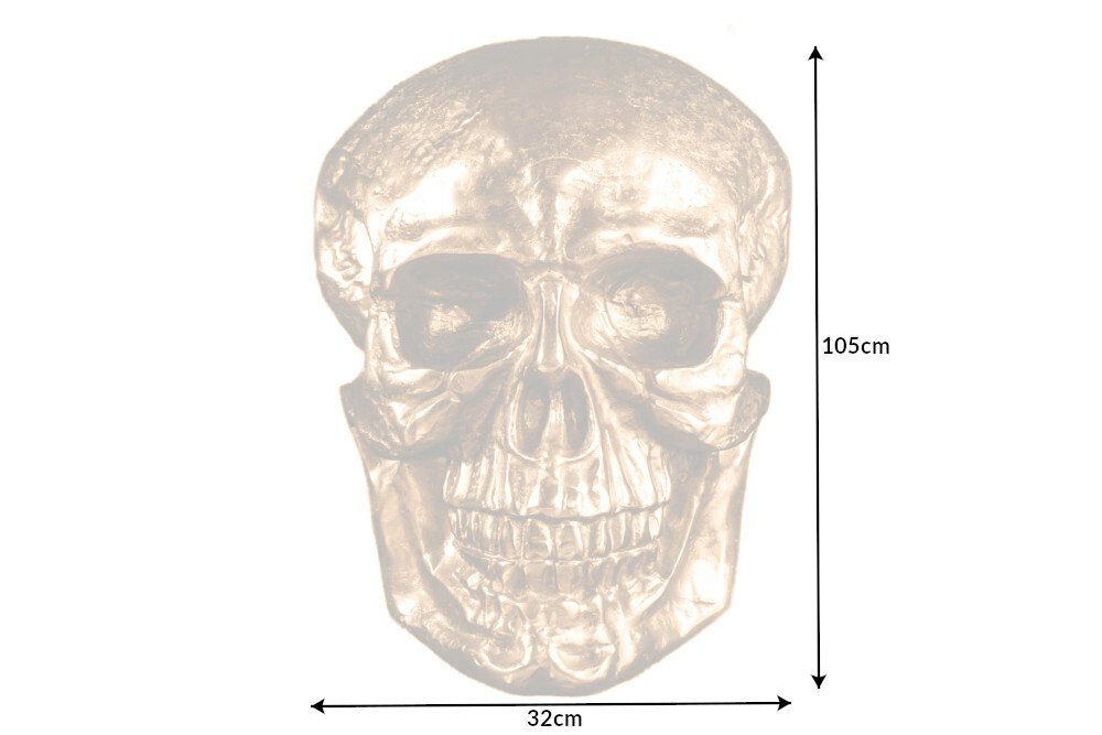 riess-ambiente Wanddekoobjekt Totenkopf · · Schlafzimmer Metall · 40cm gold SKULL 1 St), Deko-Schädel Wohnzimmer (Einzelartikel, · XXL