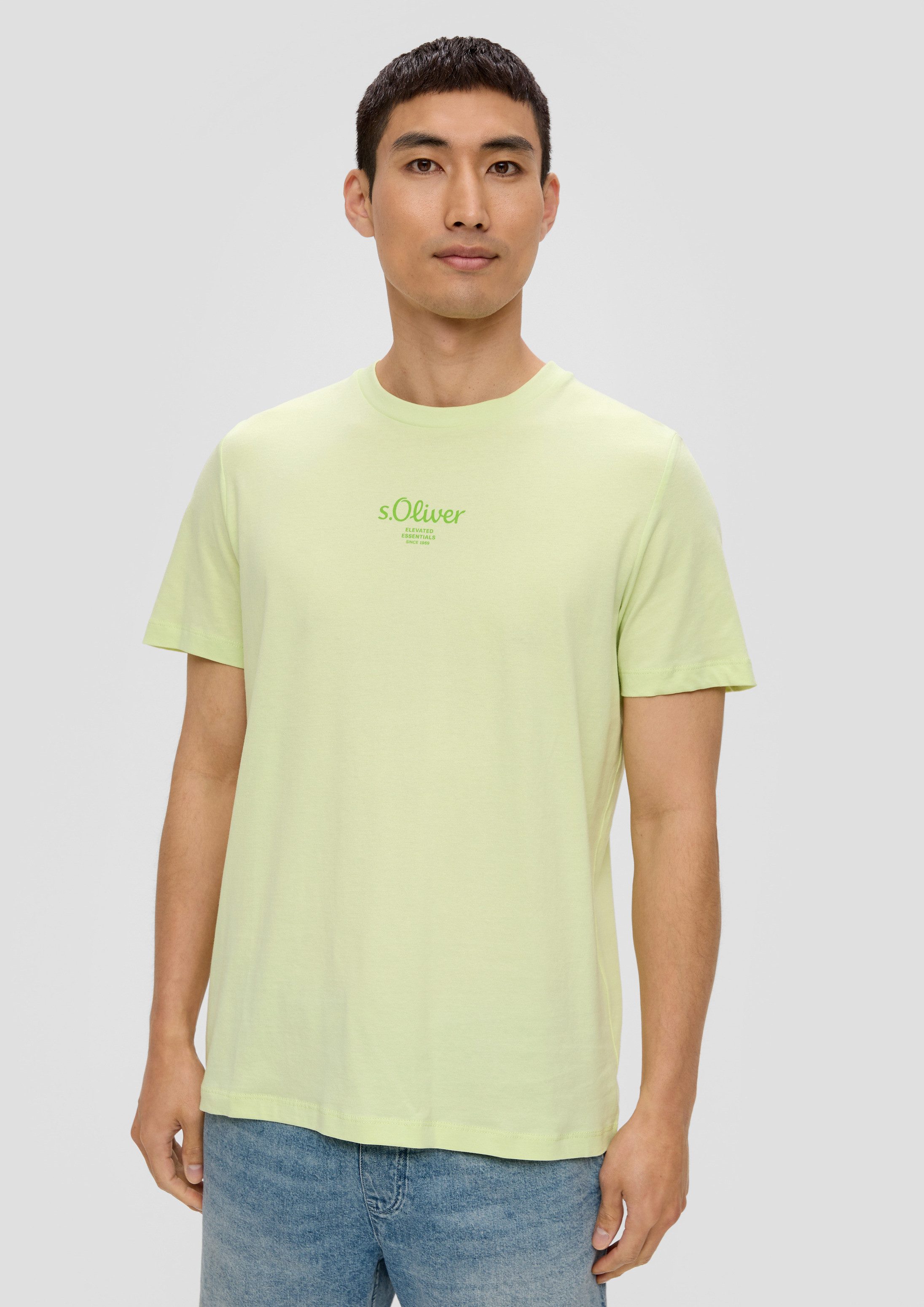 s.Oliver Kurzarmshirt T-Shirt T-Shirt mit Logo-Print