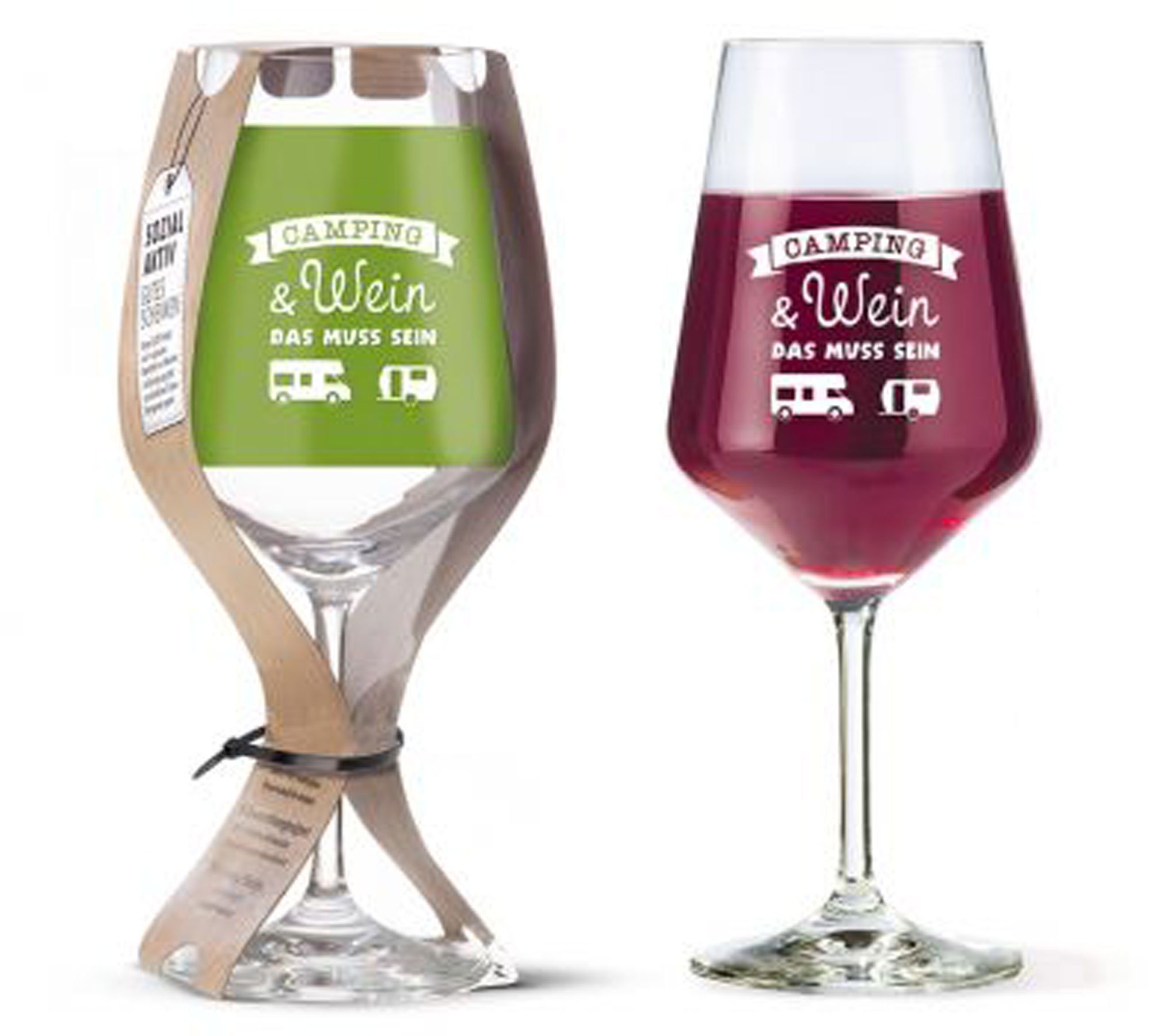Weinglas WeinglasCamping & Wein das muss sein 2er Set