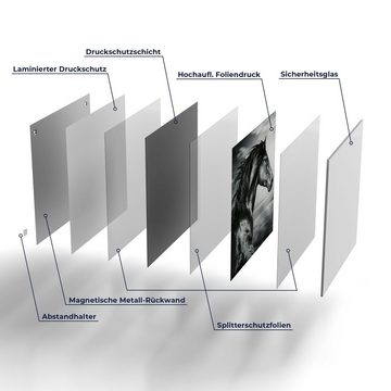 DEQORI Magnettafel 'Galoppierendes Pferd', Whiteboard Pinnwand beschreibbar