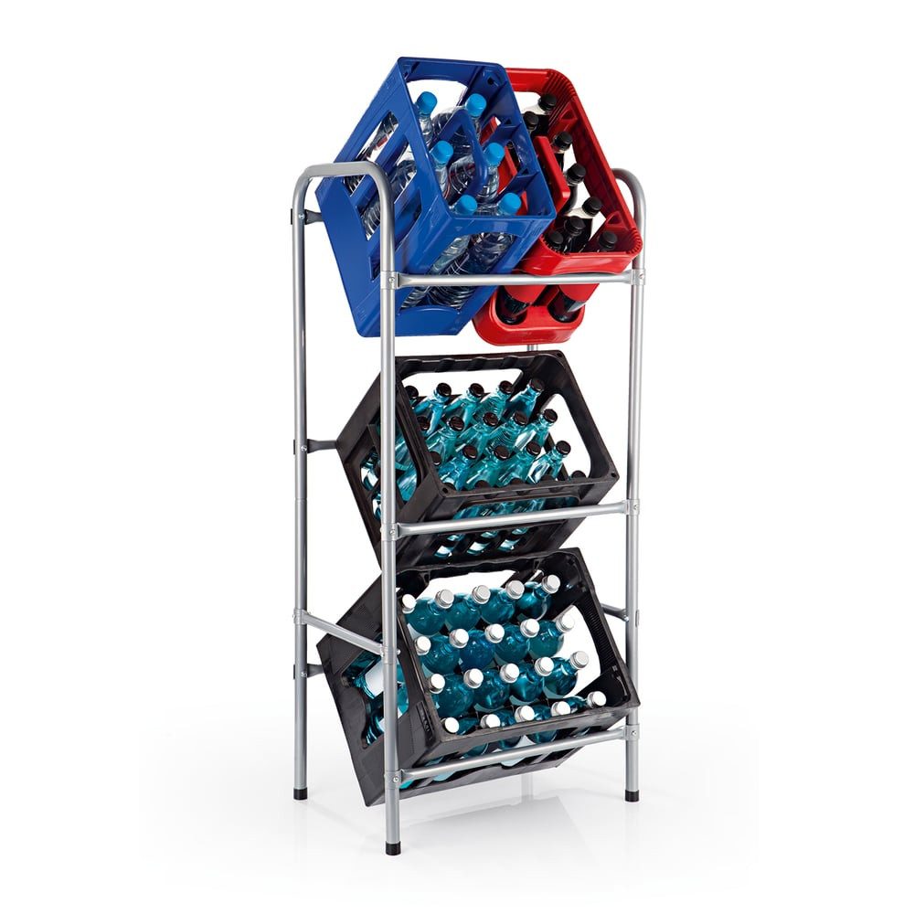 EASYmaxx Flaschenregal Getränkekisten-Regal Metall 3 Kisten günstig online kaufen