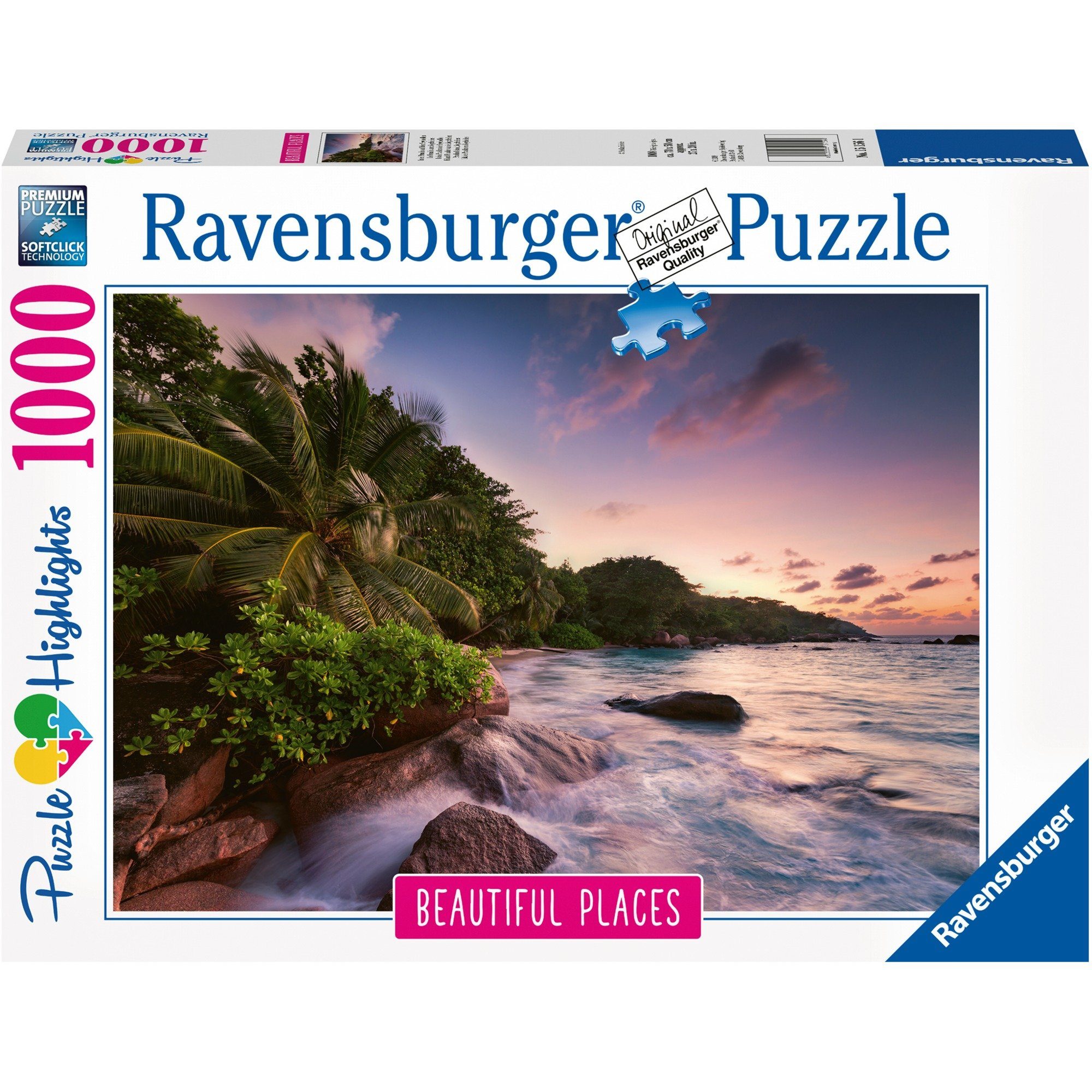 Ravensburger Puzzle Ravensburger Insel Praslin den Seychellen, auf Puzzleteile