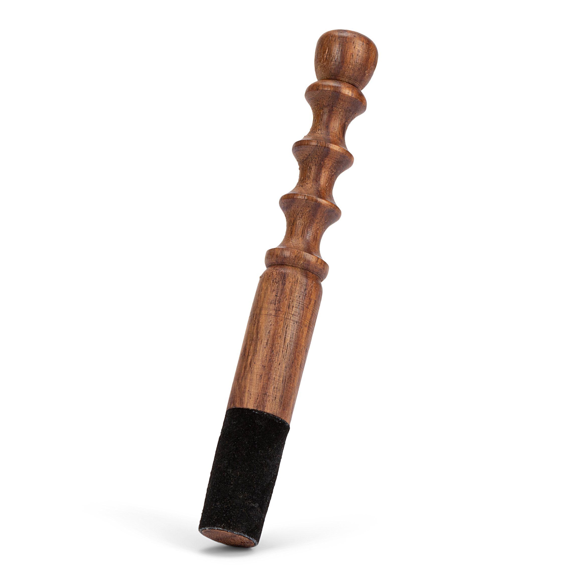 NKlaus Räucherschale 17cm Klöppel mit Leder für Klangschale Holzgriff S