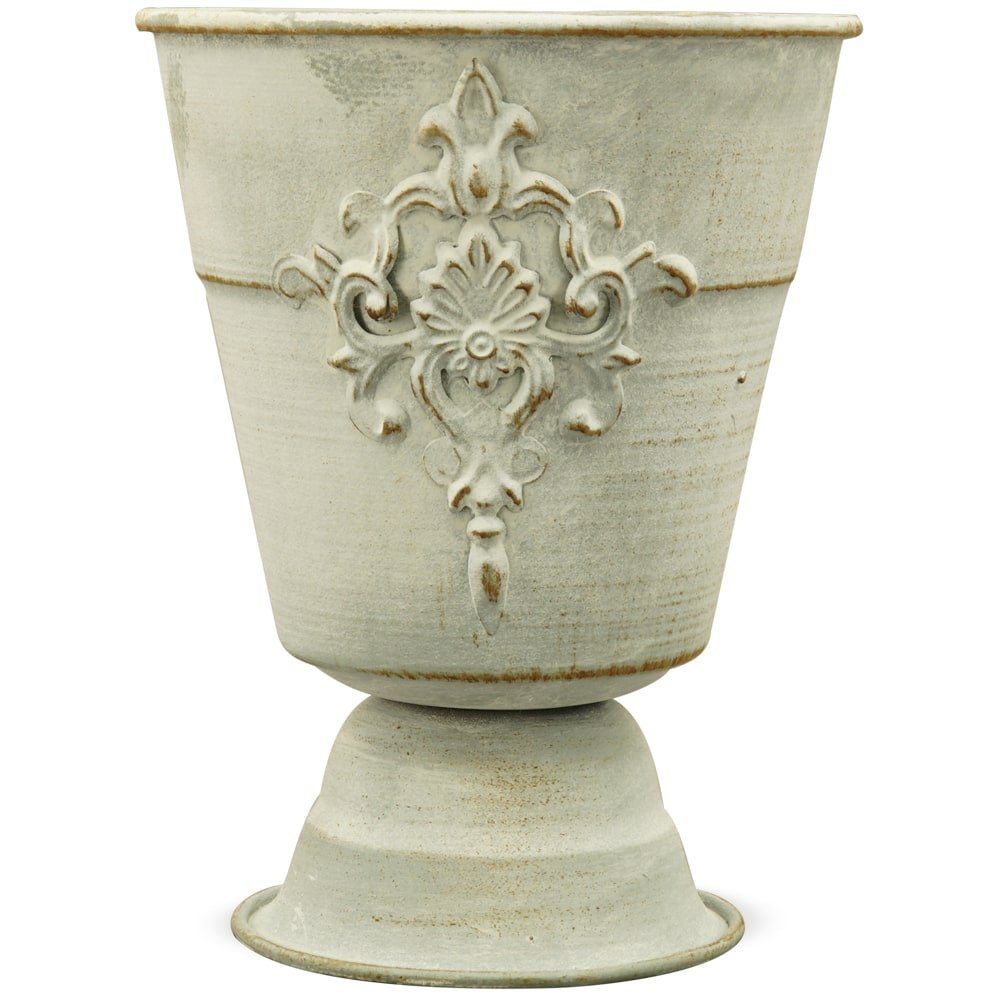 Rost Pflanzpokal Ø HOME & weiß Vase Metall HOBBY (1 12,5 grau Blumentopf St) cm matches21