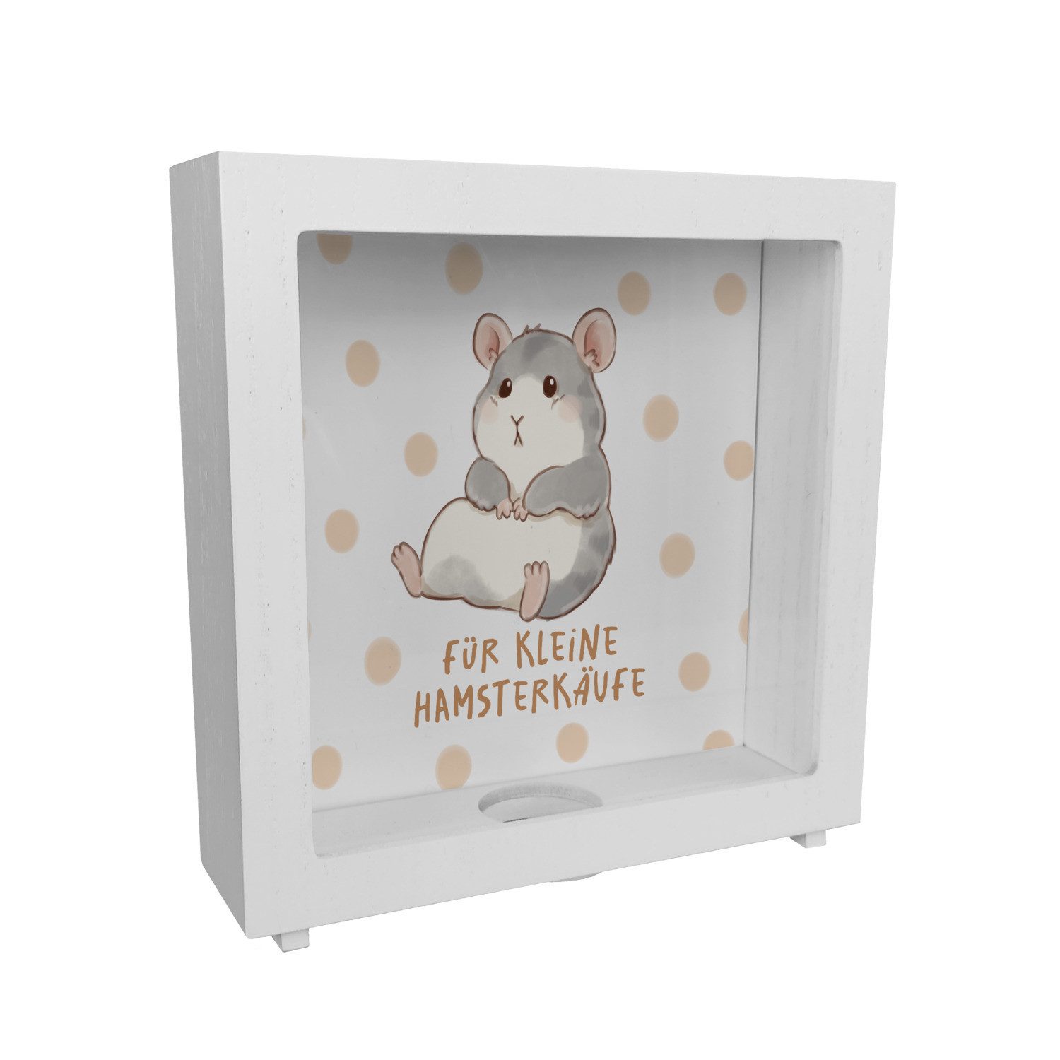 Spardose Hamster Rahmen Spardose aus Holz mit Spruch Für kleine Hamsterkäufe