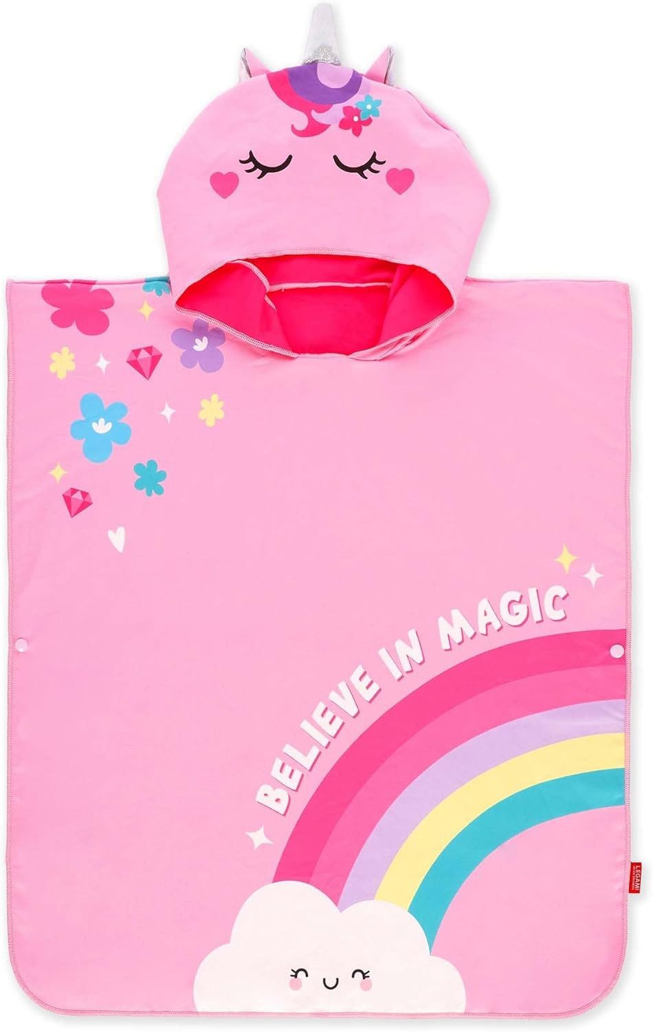 Federmäppchen LEGAMI Kinder-Poncho Mikrofaser, Unicorn Rosa, One Size