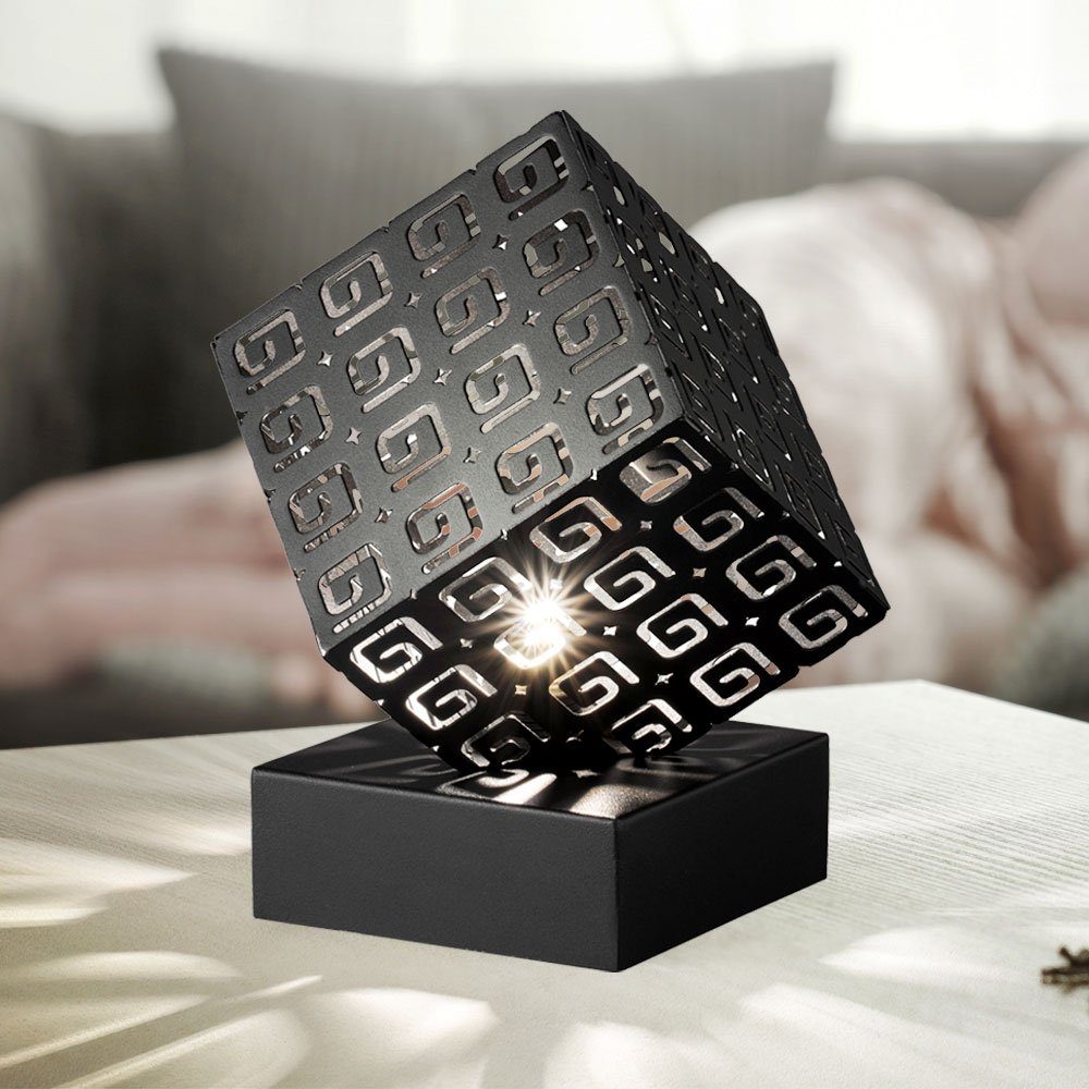 etc-shop LED Tischleuchte, LED Tisch Lampe Würfel Design Leuchte Wohn Ess  Zimmer Beleuchtung Lese Lampe grau weiß schwarz