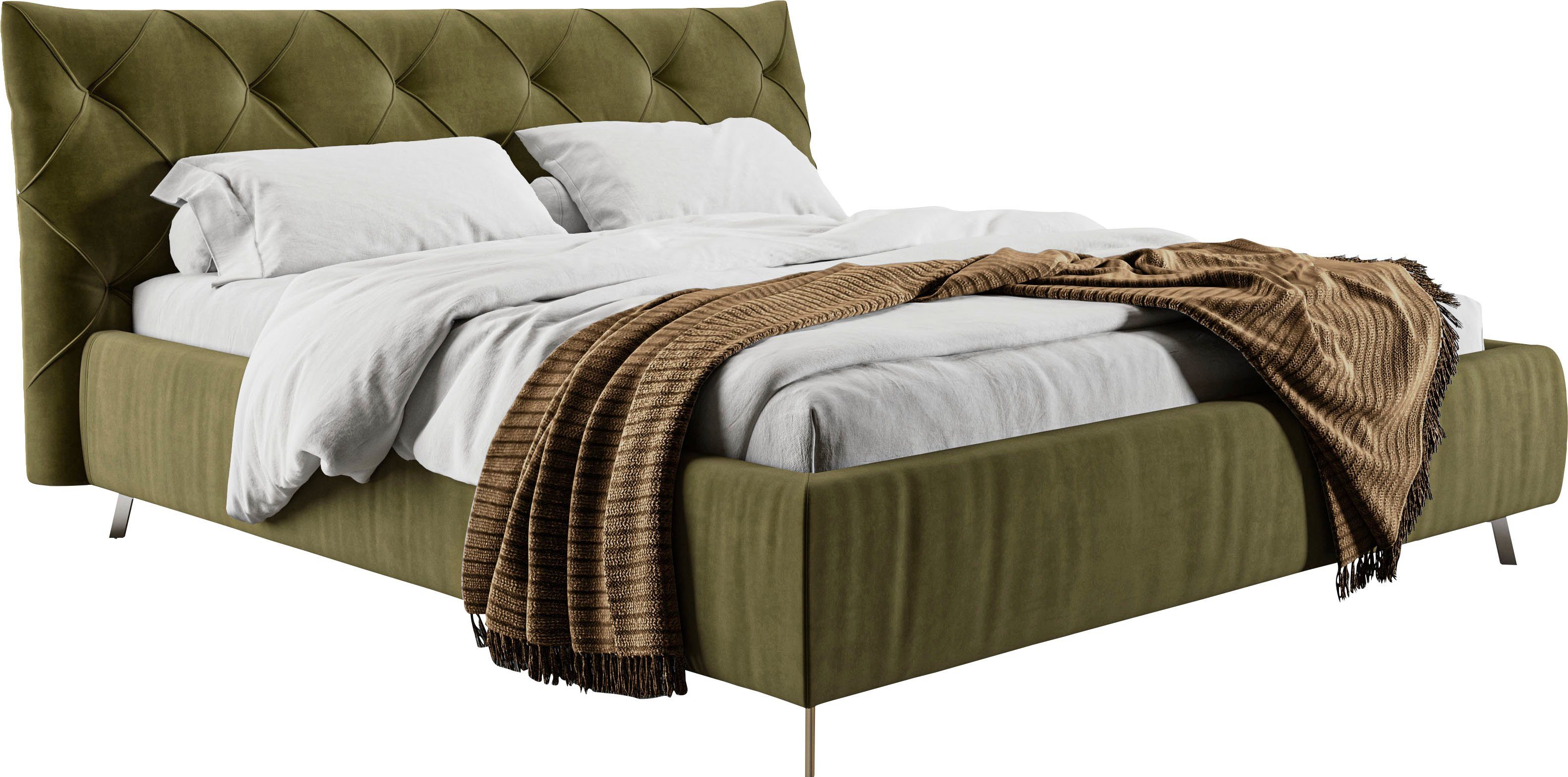 Home affaire Polsterbett Elloree in 4 Breiten bis 200cm, auch in Leder, Kopfteilhöhe 105cm, belastbar bis 280 kg, auch in Überlänge 220cm