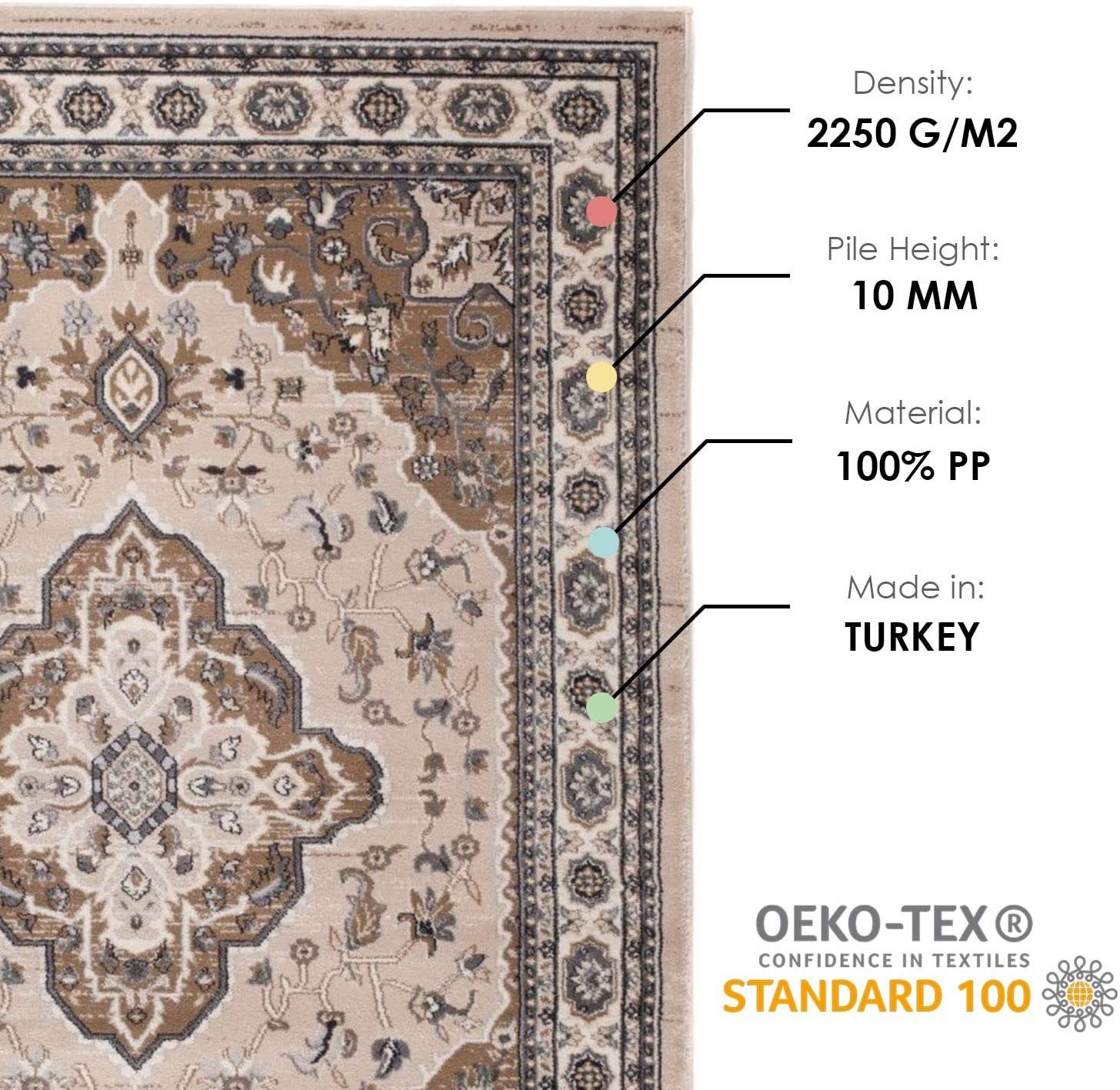 60x100 K468A_AYLA, Beige-Creme Orientteppich Mazovia,