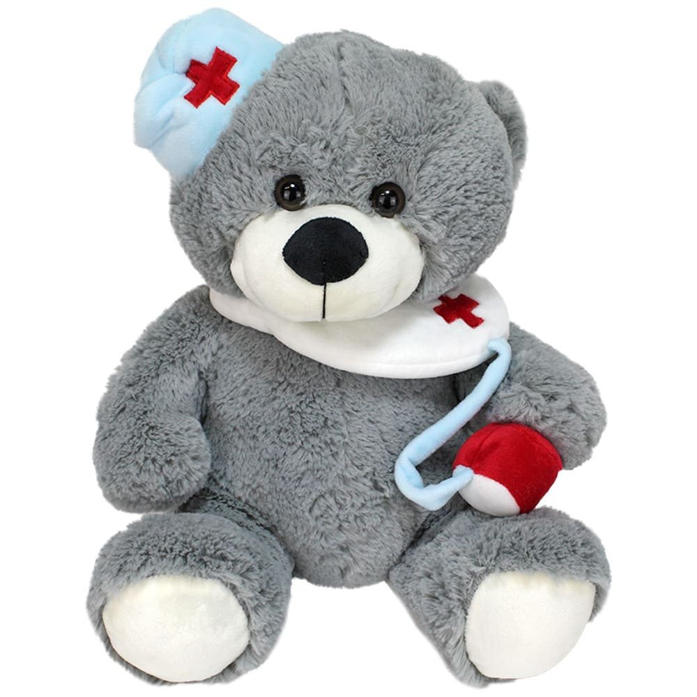 IKO Tierkuscheltier Kuscheltier Arzt Teddy mit Spritze und Stethoskop - ca. 30 cm