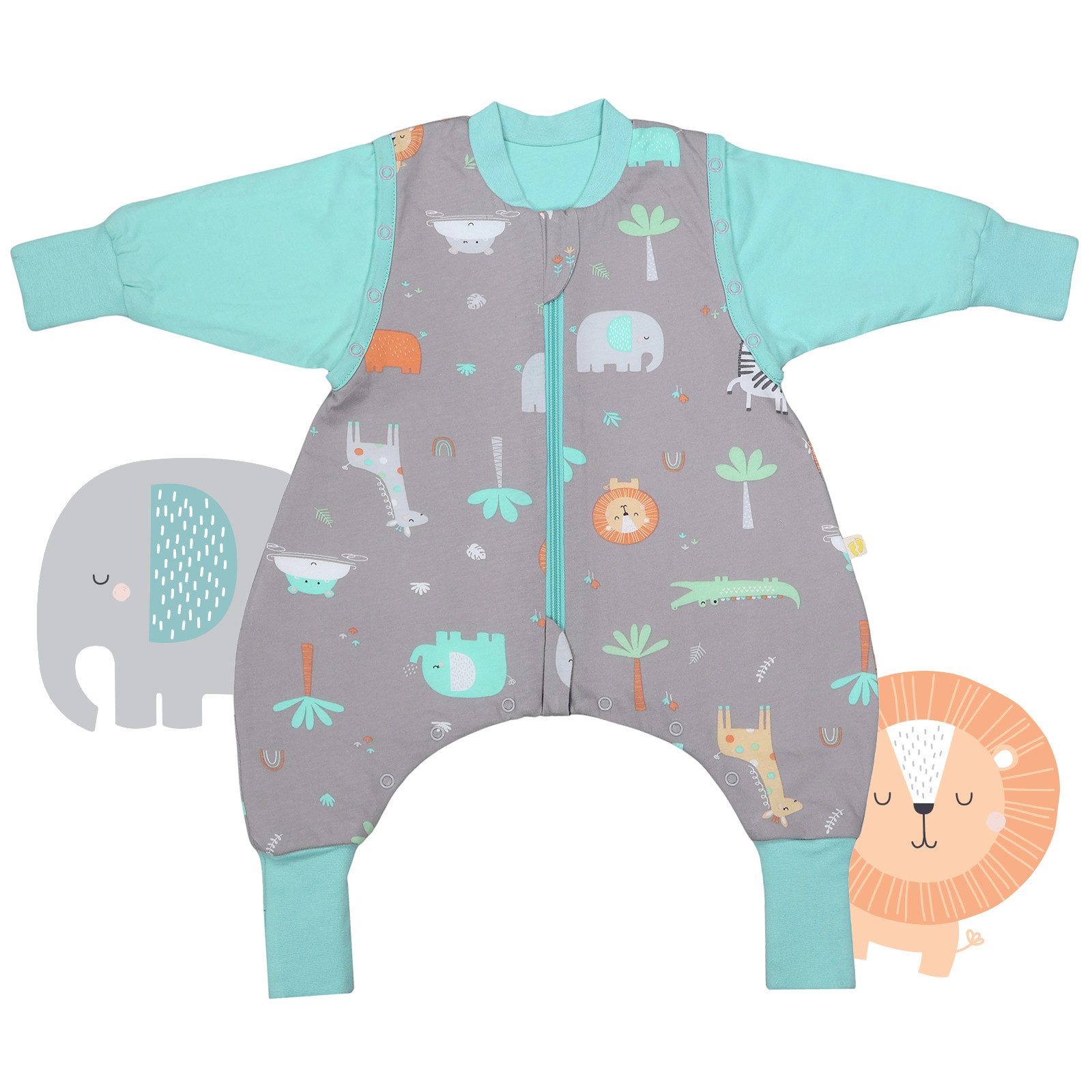 Schlummersack Kinderschlafsack Schlafsack mit Füßen und umklappbaren Bündchen, 2.5 Tog – Bild 2 von 5
