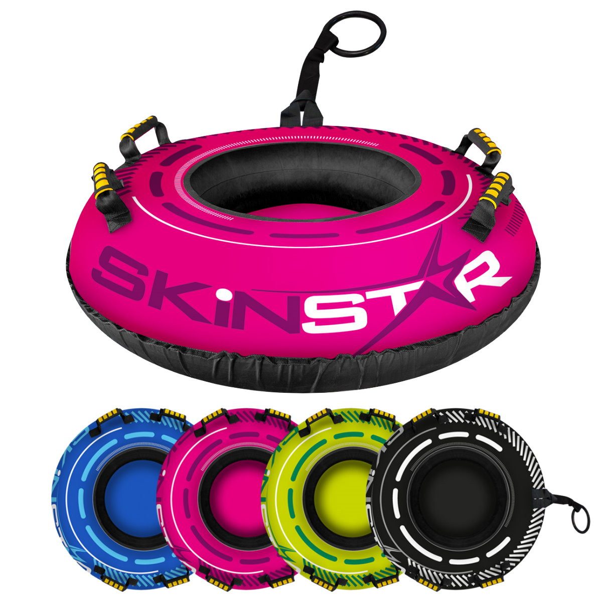SkinStar Schlitten SkinStar CROSS Snowtube Ø100cm Schlitten Bob Rodel Reifen Snow Tube