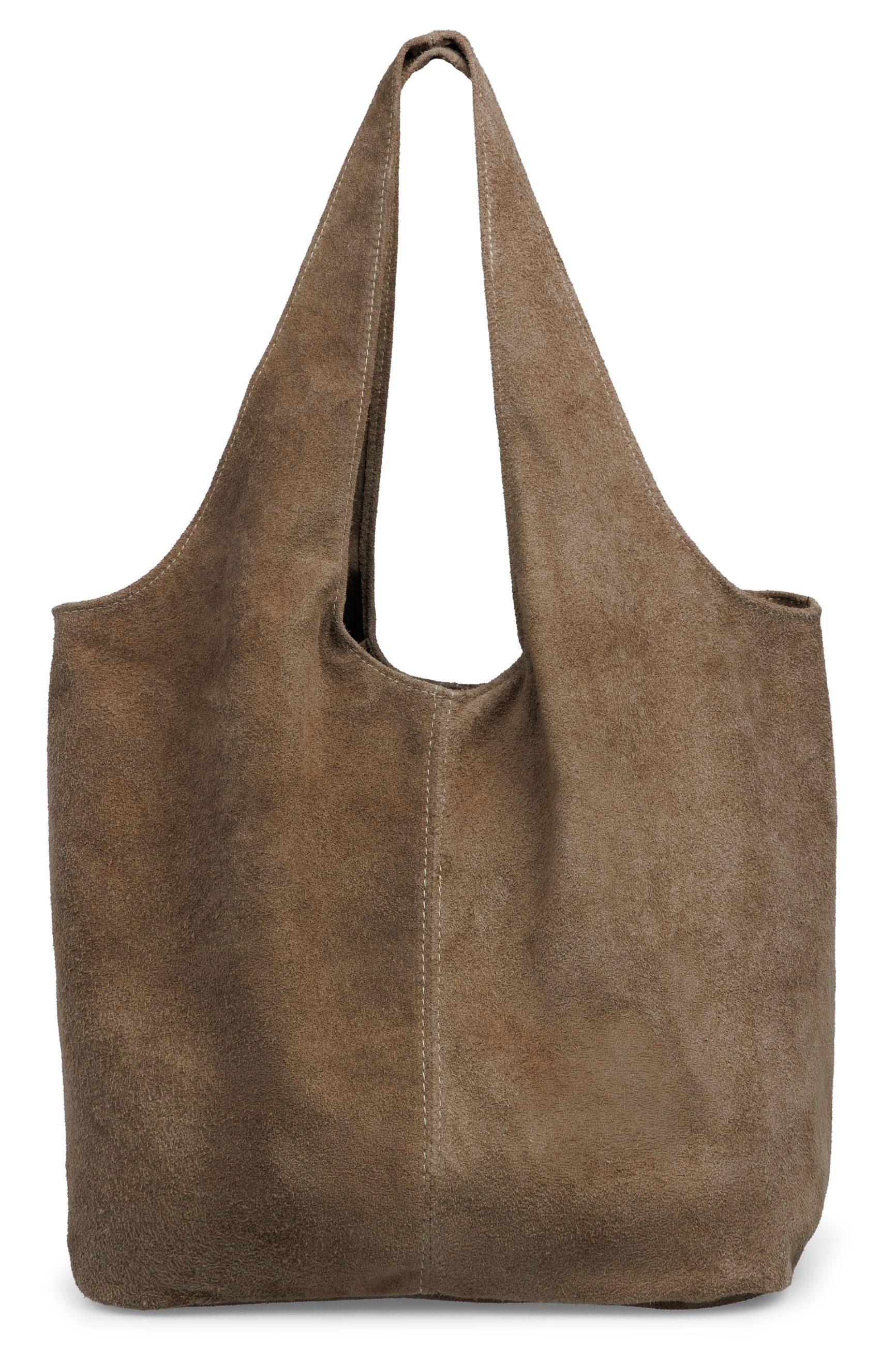 Caspar Schultertasche große Wildleder Hobo bag Damen Tasche - PREMUM LINE - Modell No.840, angenehm leicht, ohne Innenfutter, mit Sicherheitsfach, 100% Echtleder