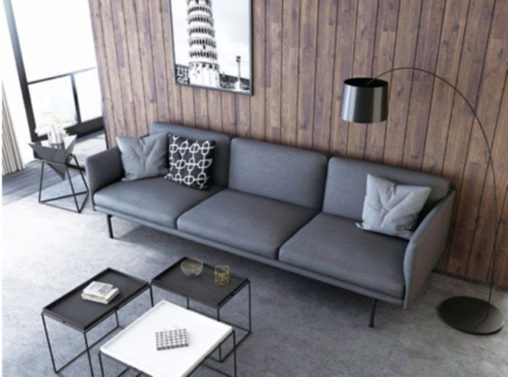 JVmoebel Sofa Moderne Büromöbel Luxus Couch 4-Sitzer Edles Sofa Edelstahlfüße Neu, Made in Europe