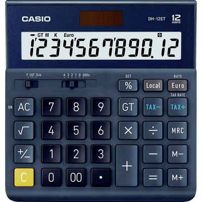 CASIO Taschenrechner Tischrechner 12-stellig, marine, Währungsumrechnung
