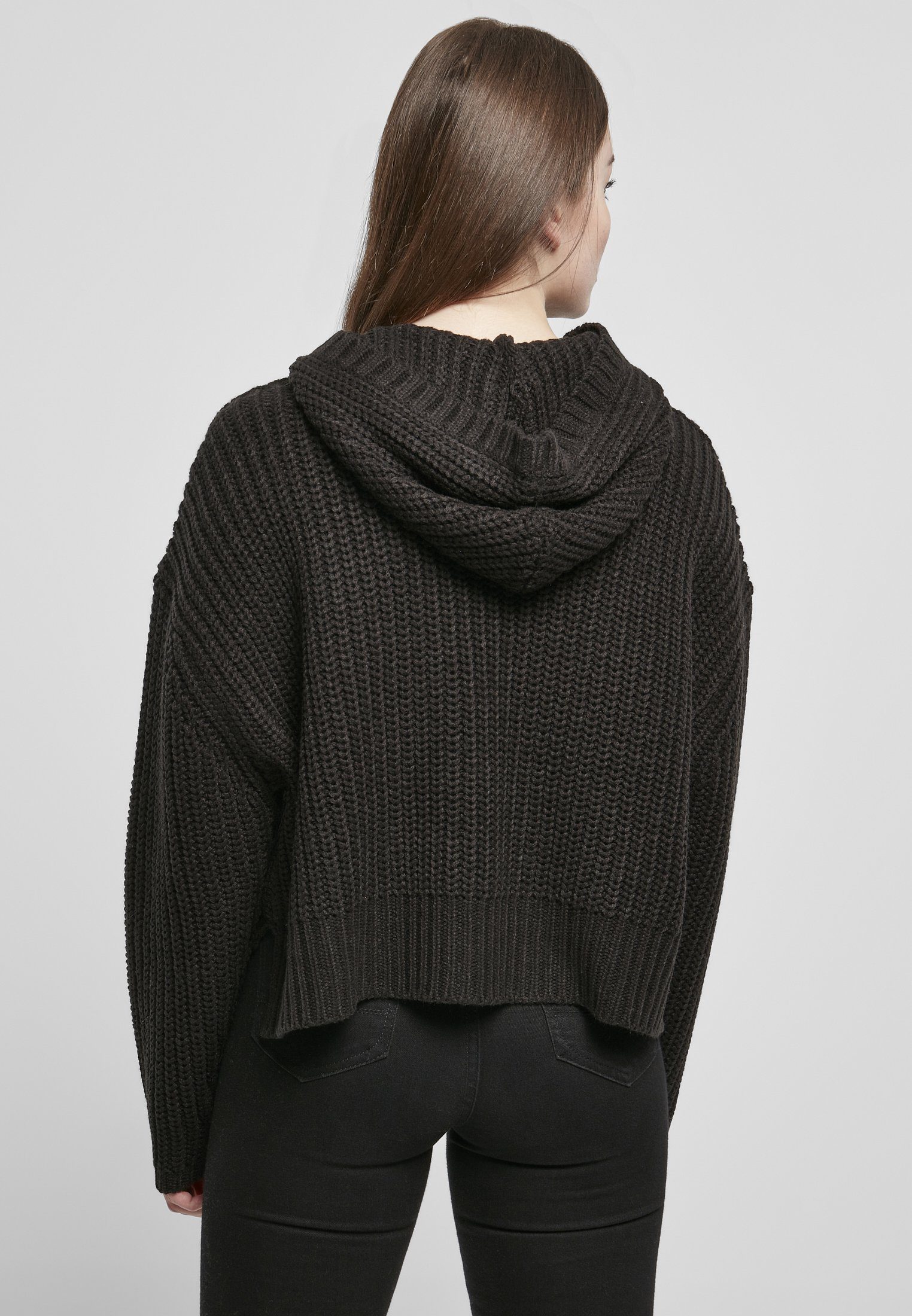 URBAN CLASSICS Kapuzenpullover Hoody Ladies Oversized (1-tlg) Damen Sweater black
