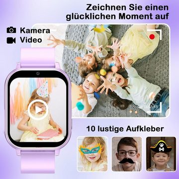 PTHTECHUS für 3-12 Jahre alte Jungen und Mädchen Smartwatch (1,68 Zoll), mit Fotoapparat, MP3-Player, Lernen und Spielen, Kindergeschenk