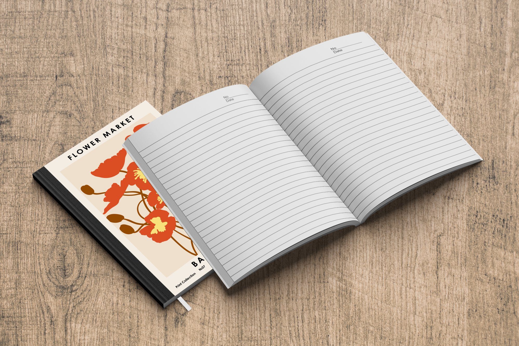 MuchoWow Notizbuch Blumen - A5, - Seiten, Haushaltsbuch - Notizheft, - Vintage, Barcelona 98 Merkzettel, Tagebuch, Pastell Zitate Journal