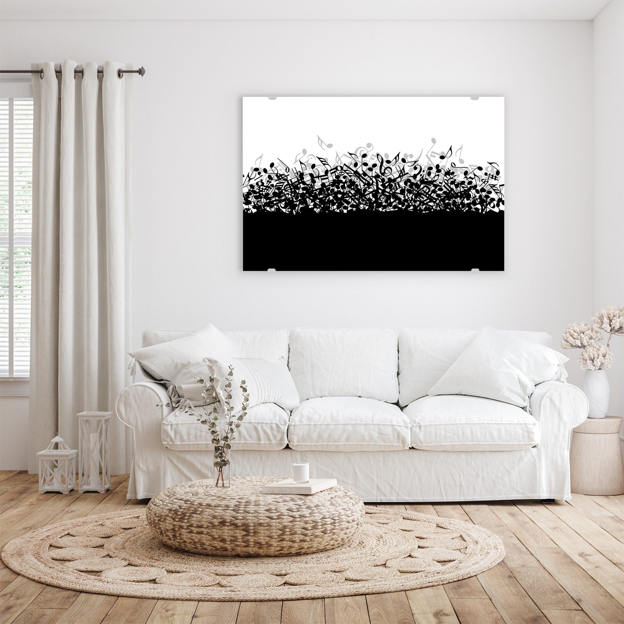 Primedeco Glasbild Wandbild Fallende Musiknoten mit günstig online kaufen