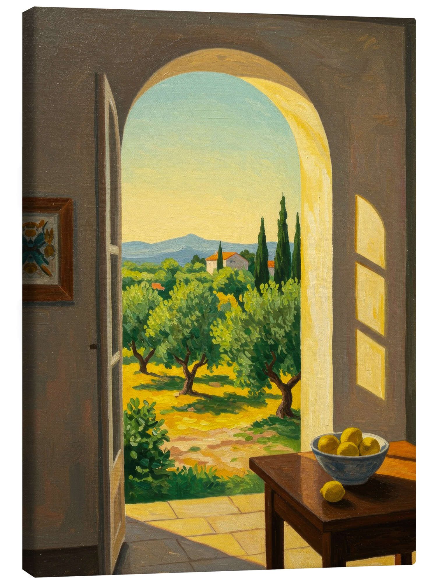 Posterlounge Wandbild Sonnenlicht über Olivenfeldern, Felipe Hora, erhältlich als Poster, Leinwandbild, Wandsticker oder Acrylglasbild