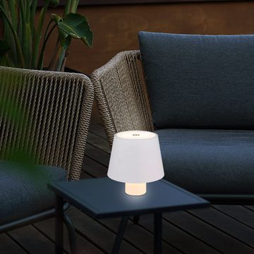 Globo Außen-Tischleuchte, Leuchtmittel inklusive, Warmweiß, Tischlampe Außenlampe Flaschenlampe weiß LED Gartenlampe Touchdimmer