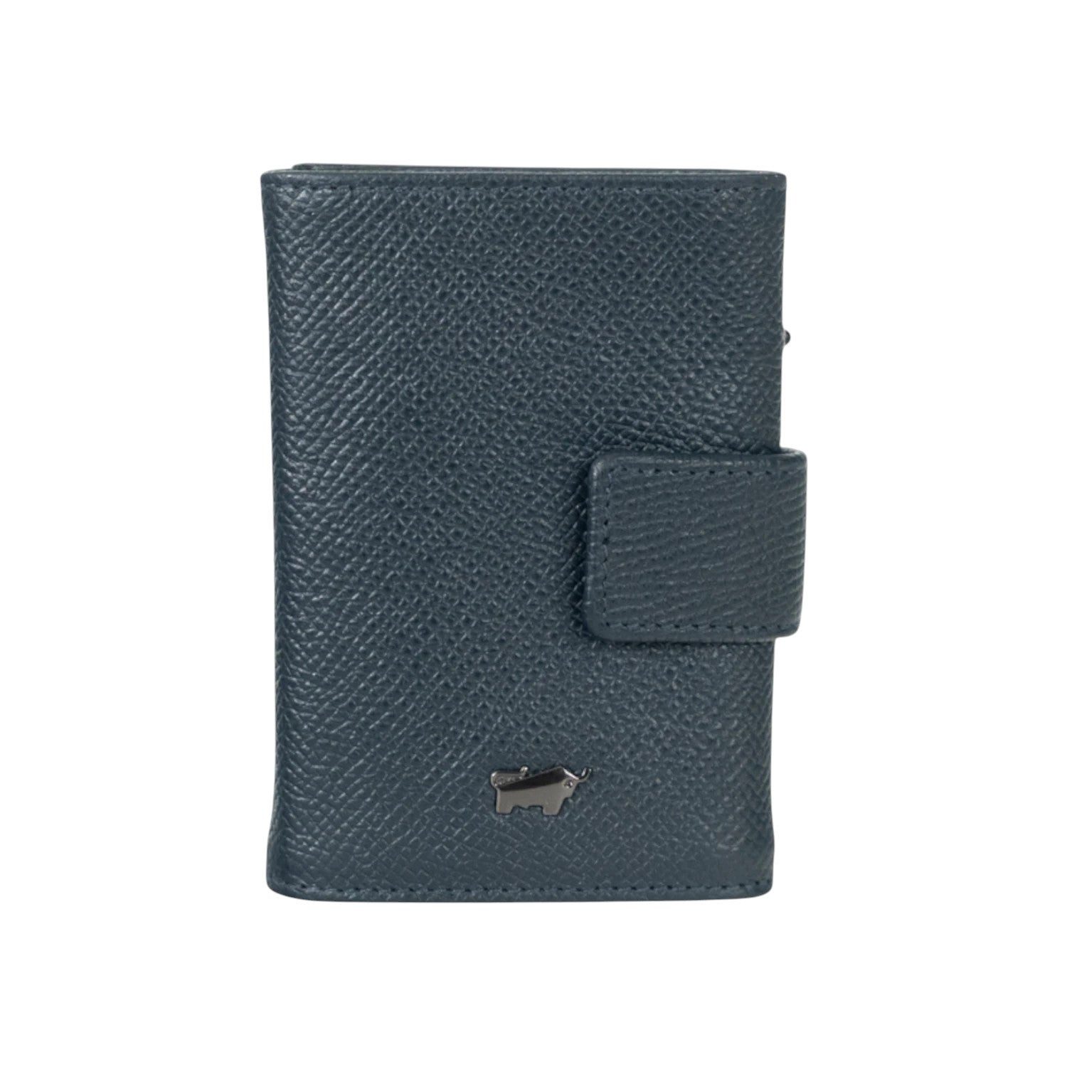 Braun Büffel Mini Geldbörse ROBIN RFID Slim Wallet mit Reißverschlussfach blau