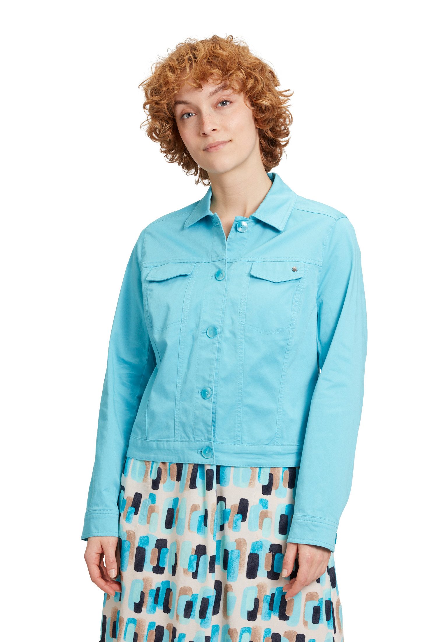 Jackenblazer Betty & Co Damen Jeansjacke mit Kragen