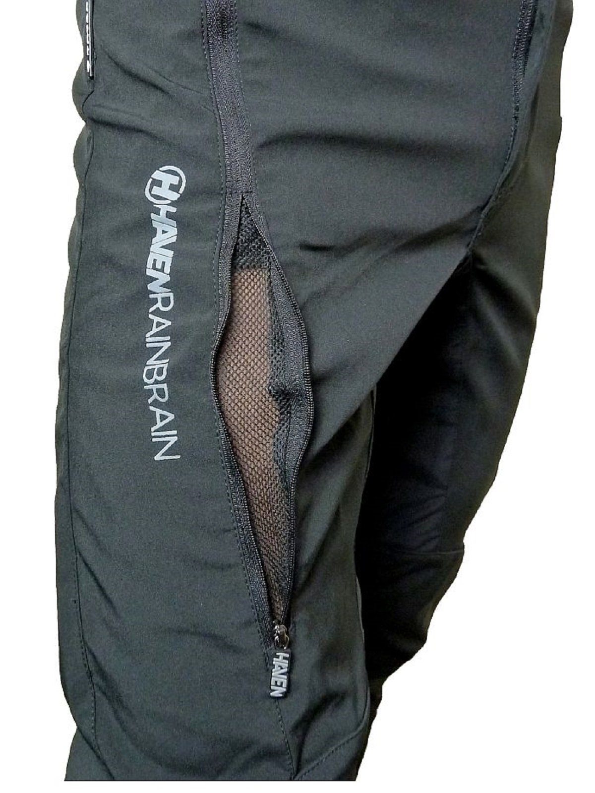 HAVEN Fahrradhose HAVEN Regen und Allwetterhose RAINBRAIN Lang schwarz/grau
