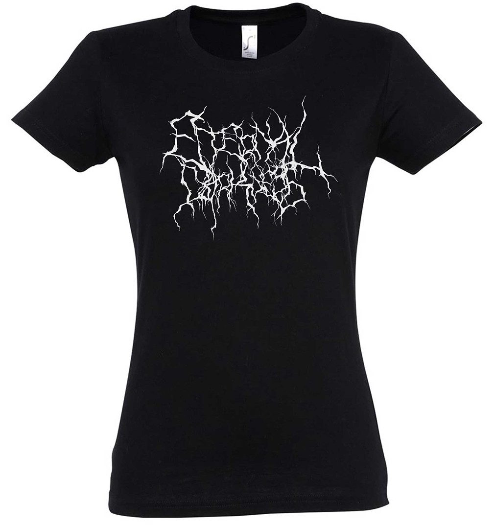 Print-Shirt Eternal Darkness Typo Blackmetal I Damen T-Shirt Black Death Norwegian