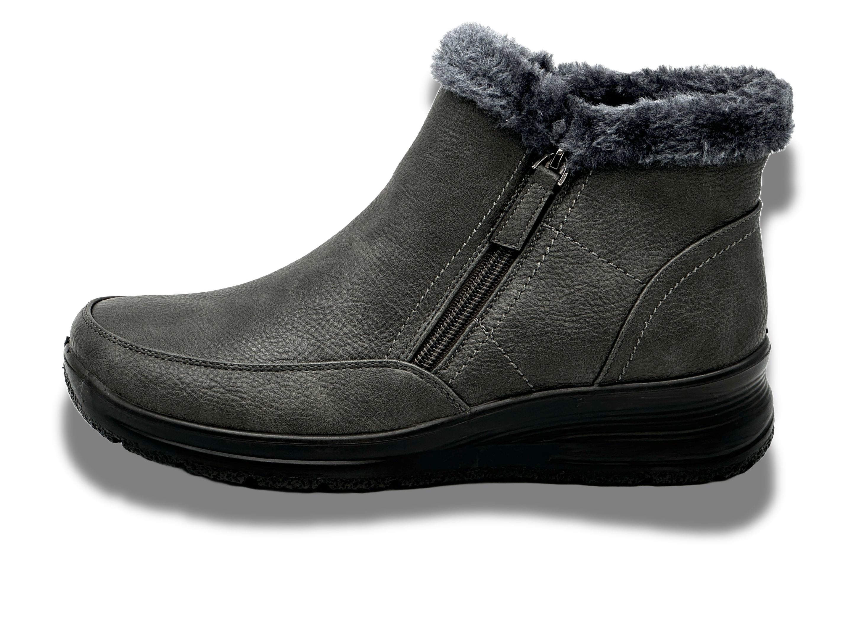 Nowaland Damen Warm Gefütterte Winter-Stiefeletten mit Reißverschluss Winterboots Weiches Innenfutter, leichtes Tragegefühl, praktische Reißverschlüsse