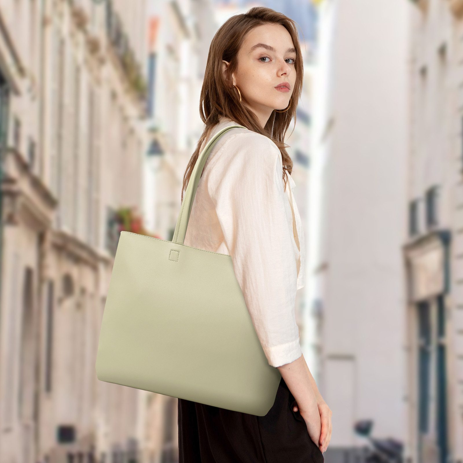 TAN.TOMI Shopper Damen Henkeltaschen, Einfache Handtaschen PVC Tote Shopper günstig online kaufen