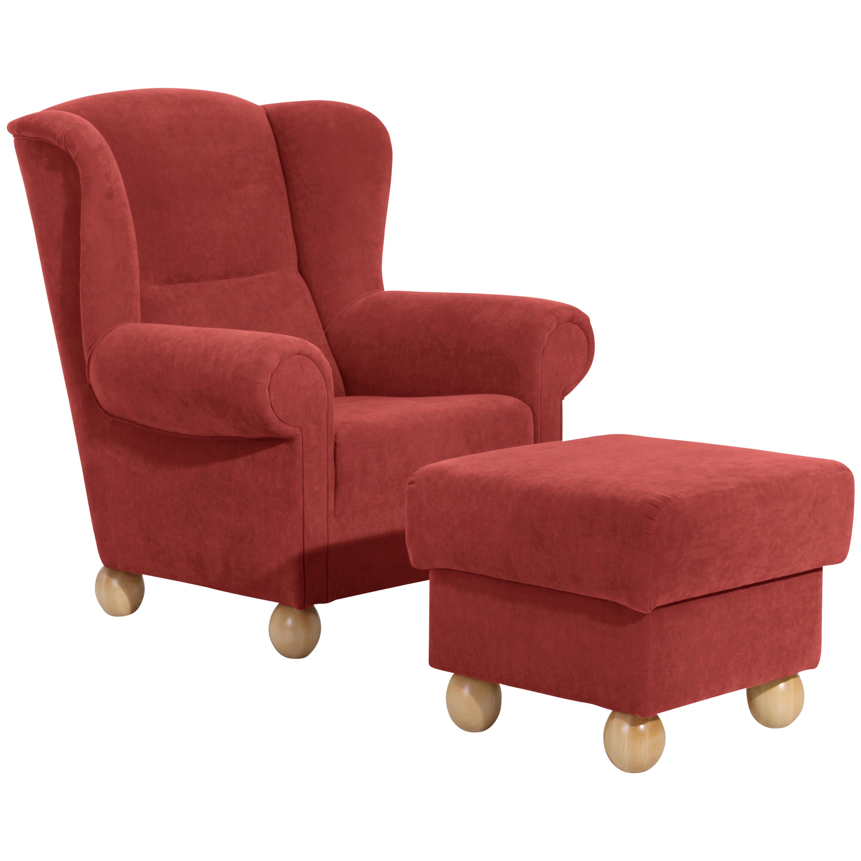 Max Winzer® Ohrensessel Monarch (mit Hocker), Flachgewebe