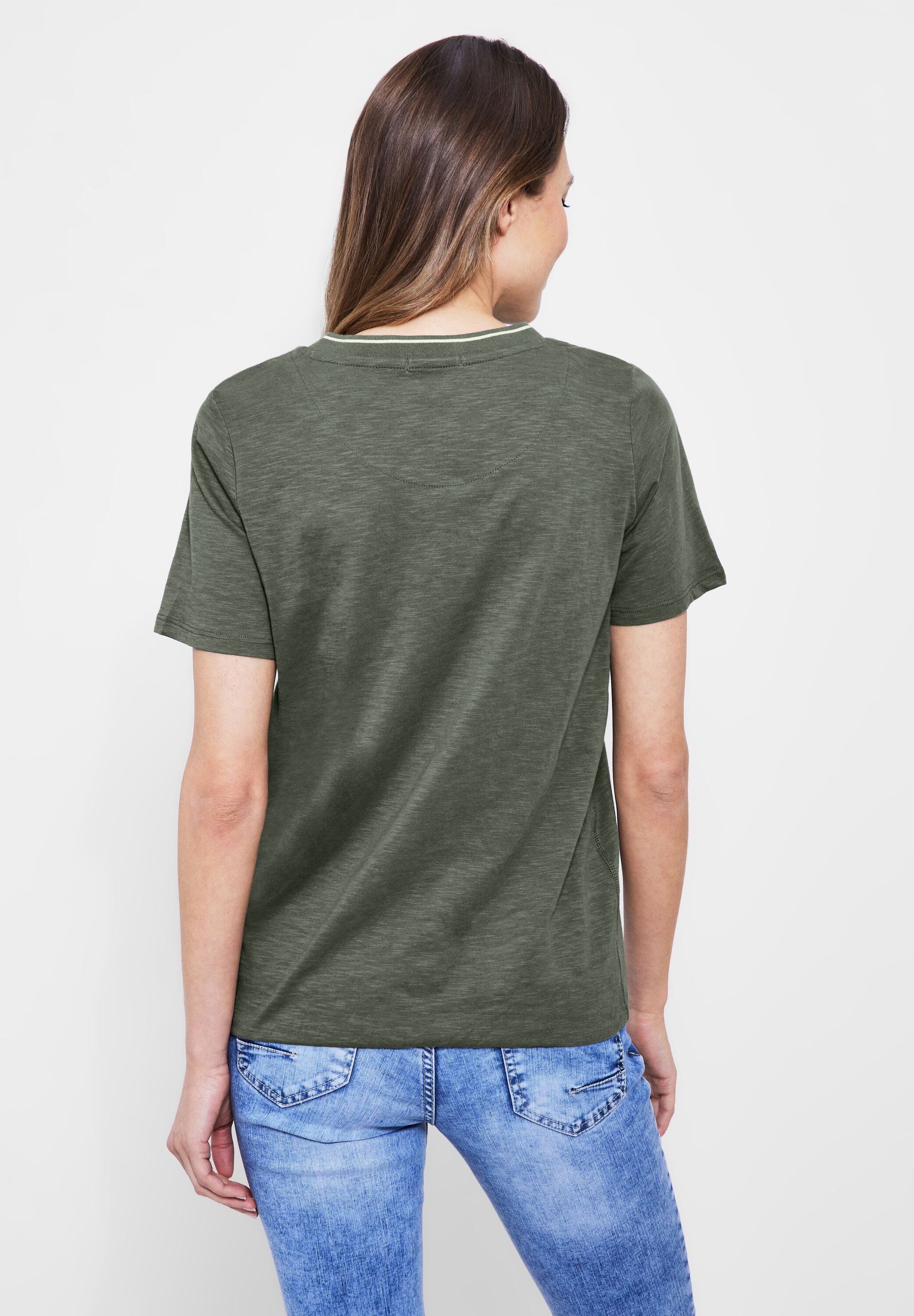 Cecil 3/4-Arm-Shirt desert green olive in Unifarbe