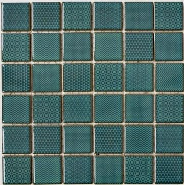 Mosani Mosaikfliesen Keramik Mosaik Fliese türkis grün BAD Pool Fliesenspiegel Küche