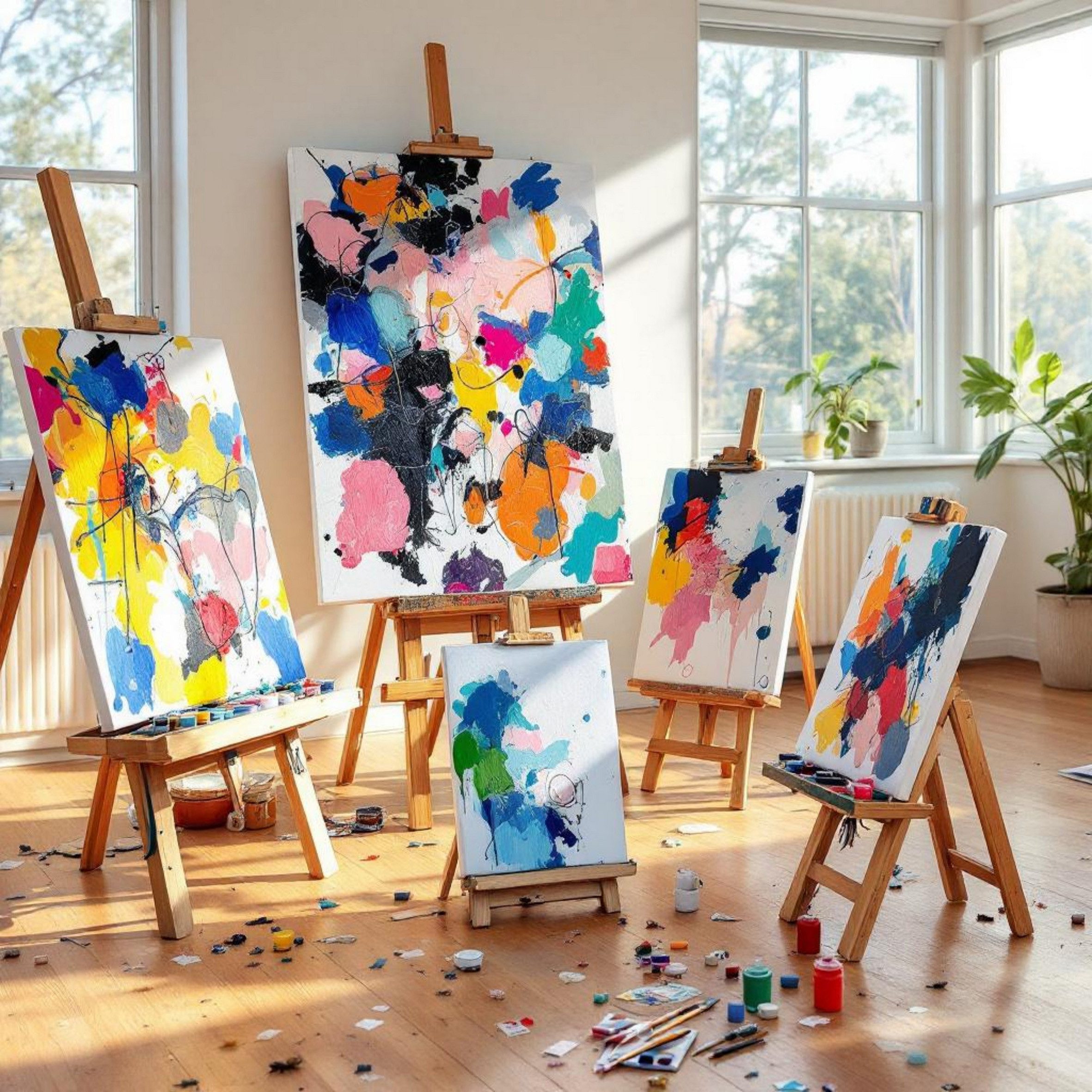 Spetebo Keilrahmen Kunstleinwand grundiertem Leinentuch, geeignet für Öl- und Acrylfarben – Bild 4 von 5
