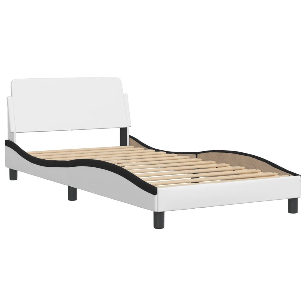 vidaXL Bett Bettgestell mit Kopfteil Weiß günstig online kaufen